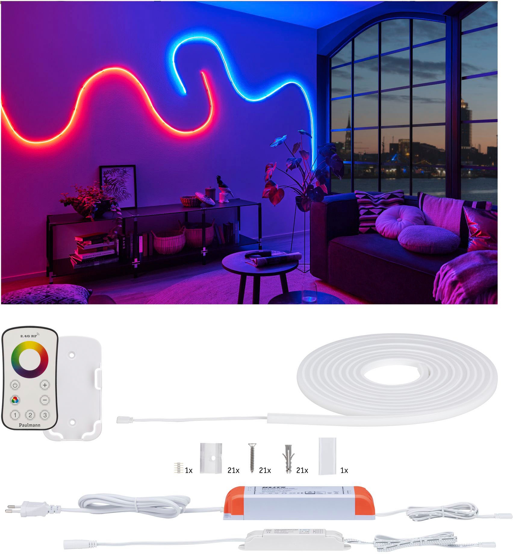 Paulmann LED-Streifen »MaxLED Flow Basisset 5m RGB inkl. Fernbedienung«