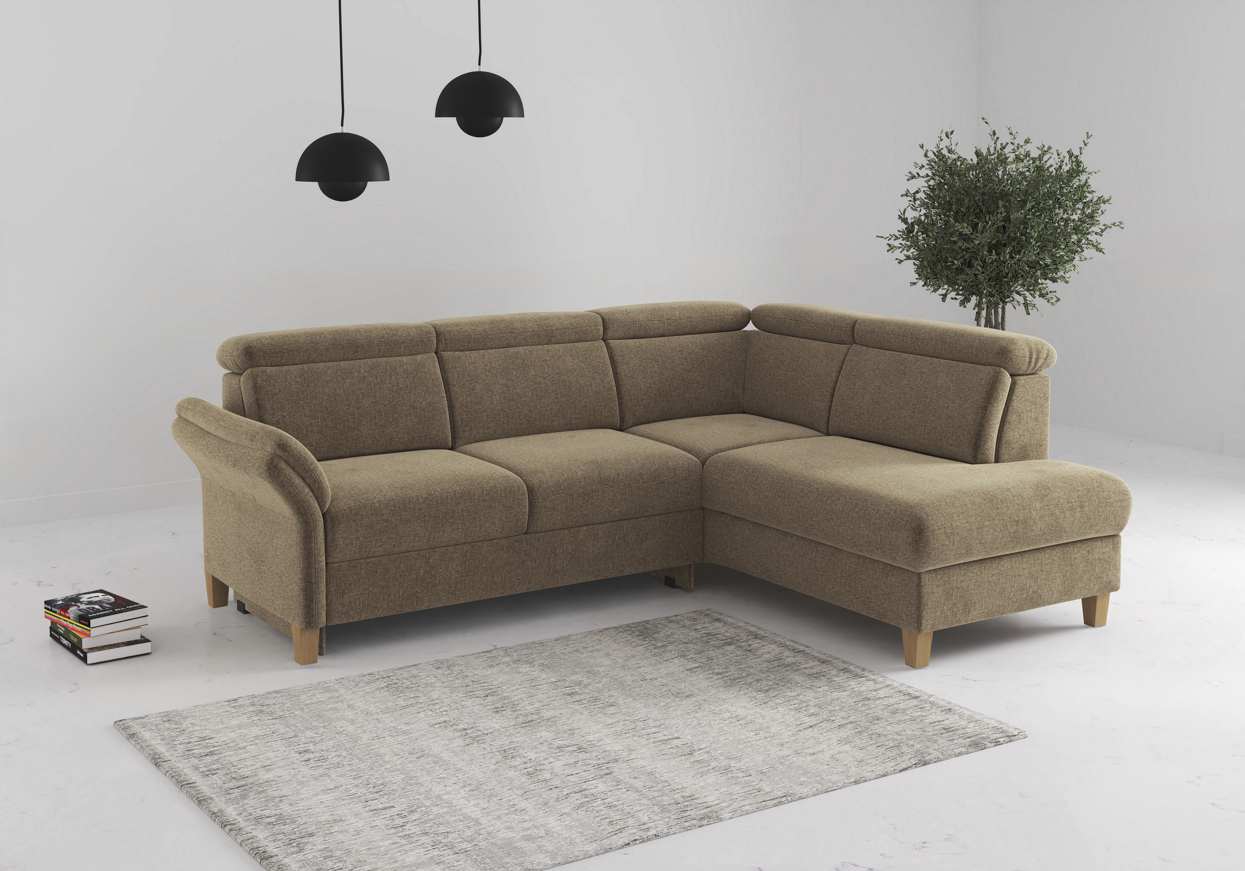 OTTO home Ecksofa "Glendale, L-Form" inkl. Kopfteilverstellung, wahlweise mit Vorziehsitz und Bettkasten