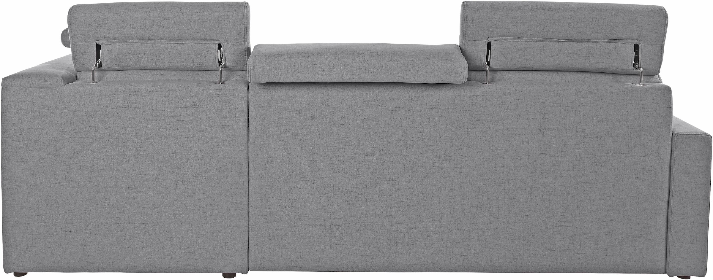 DOMO collection Ecksofa »Ava, moderne Sitzheftung mit toller Doppelnaht, komfortabel, L-Form«, mit Ottomane, inkl. Federkern, wahlweise mit Kopfteilverstellungen