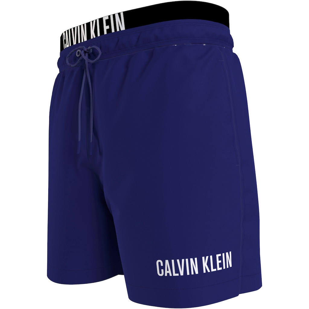 Calvin Klein Swimwear Badeshorts »MEDIUM DOUBLE WB«, mit doppeltem Bund