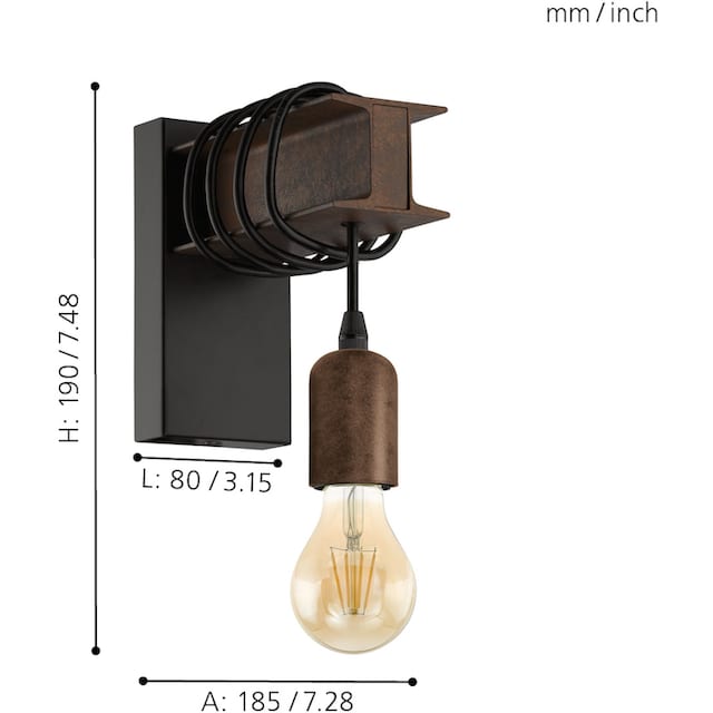 EGLO Wandleuchte »TOWNSHEND 4«, 1 flammig-flammig bestellen | BAUR