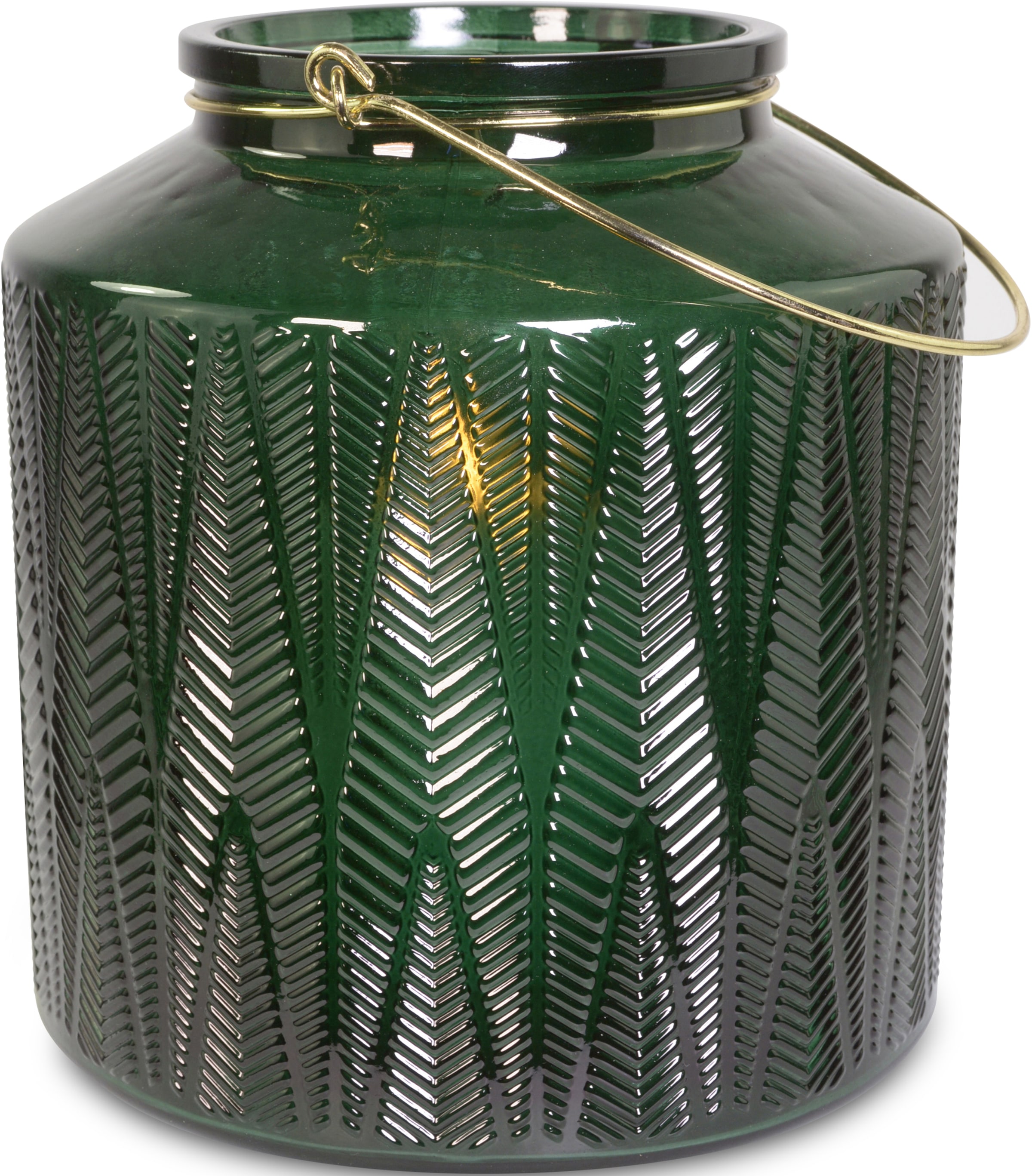 Leonique Windlicht »Jaelle, BAUR bestellen | Glas geprägtem 20 Höhe aus (1 Weihnachtsdeko«, ca. mit cm St.), Metallhenkel