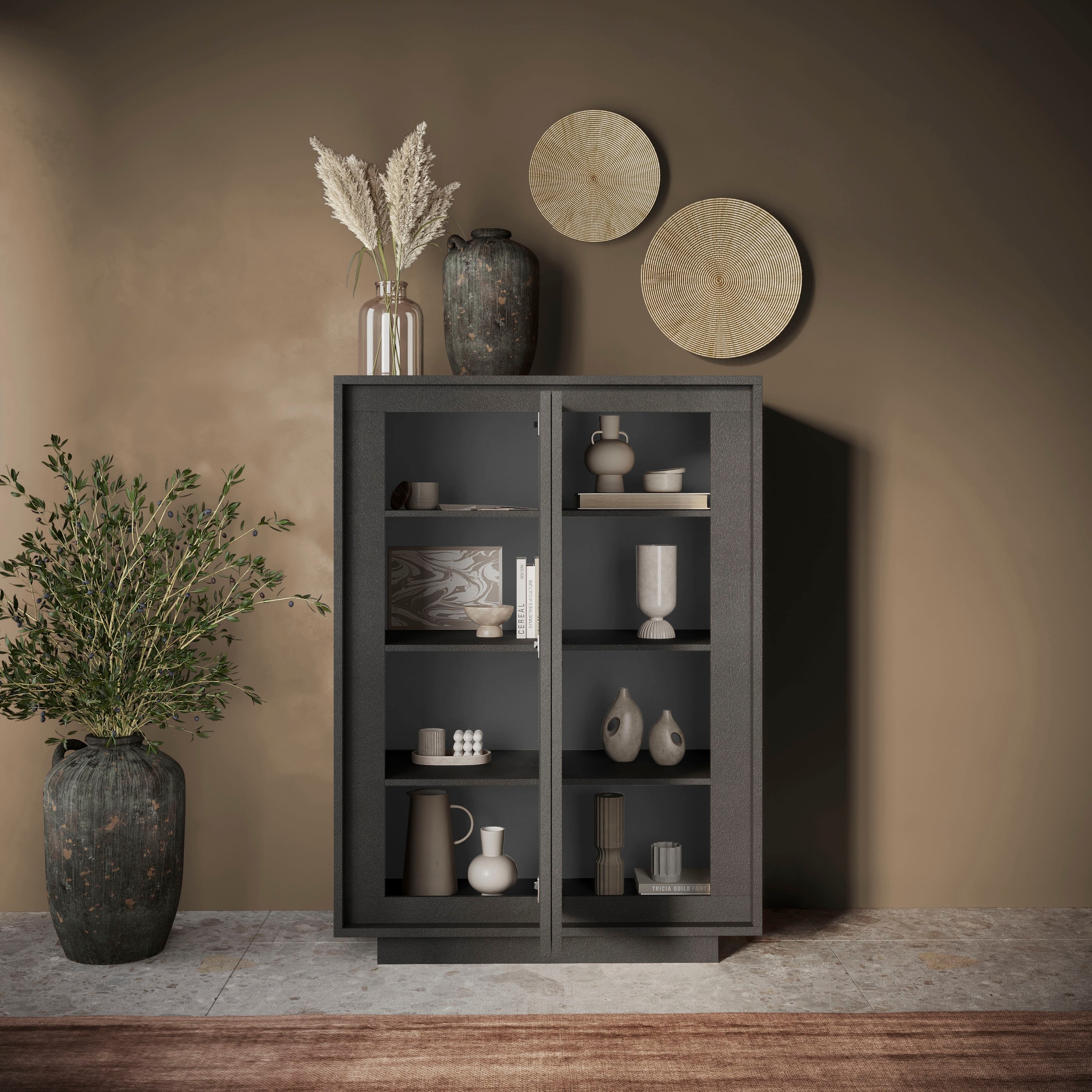 Home affaire Highboard »Sky, B/H 106/171 cm, Stauraumschrank/Hochkommode, 2 Türen« Softclosing, Korpus & Front 22 mm stark, Rahmen-Optik