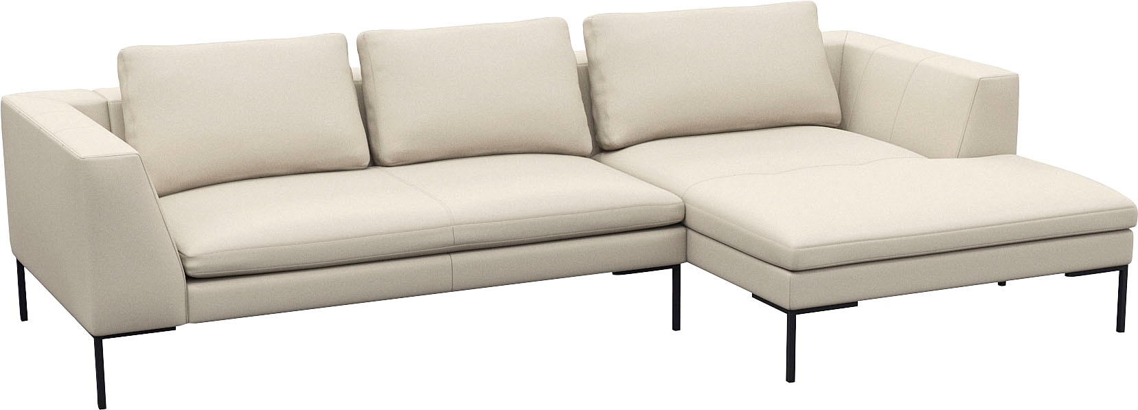 FLEXLUX Ecksofa »Loano, toller Sitzkomfort, L-Form«, modernes Sofa, frei im Raum stellbar, lose Kissen, Kaltschaum im Sitz