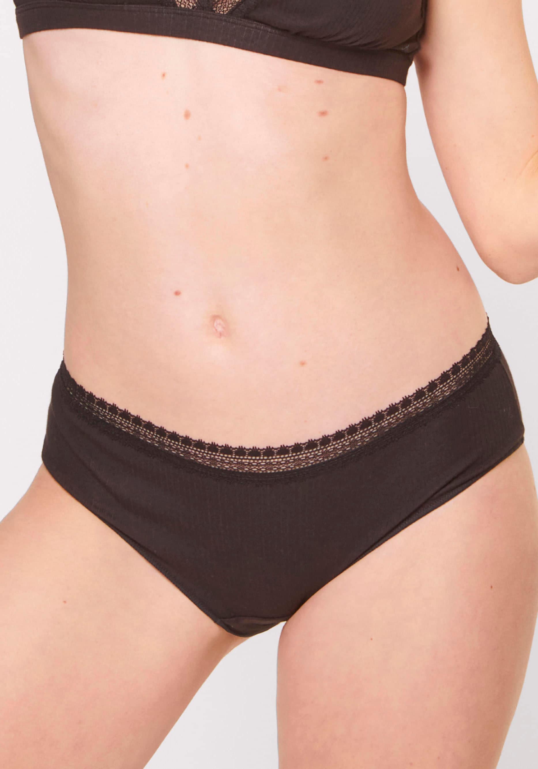 sloggi Hipster »GO Ribbed« 2er Pack,  Feinripp, Stretch-Spitze, Baumwollmix, bequem, elastisch, weich