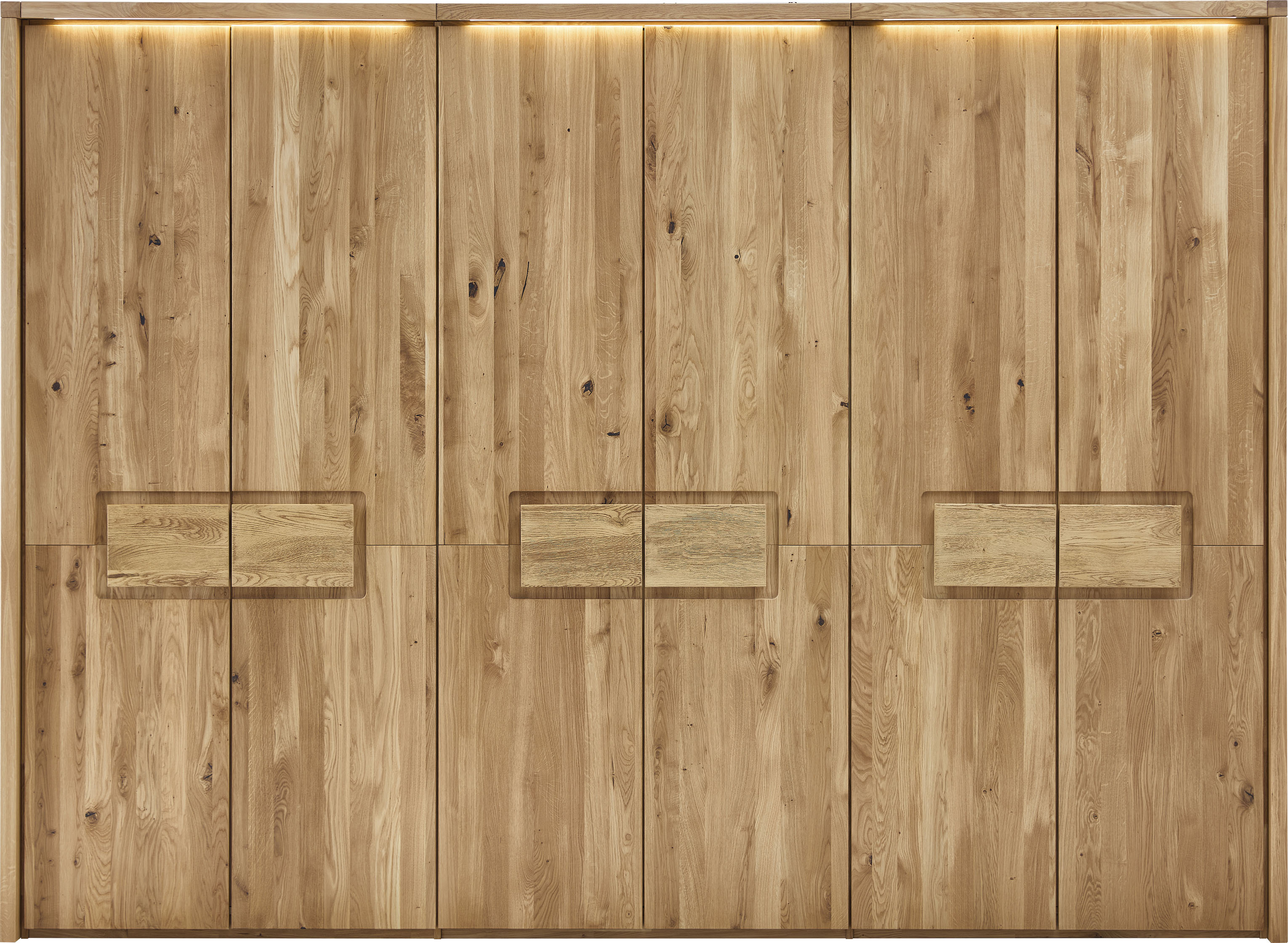 Home affaire Kleiderschrank "Ambroise, aus Wildeiche, inkl. Passepartout" Massivholz-Kleiderschrank, im 50 cm Raster planbar