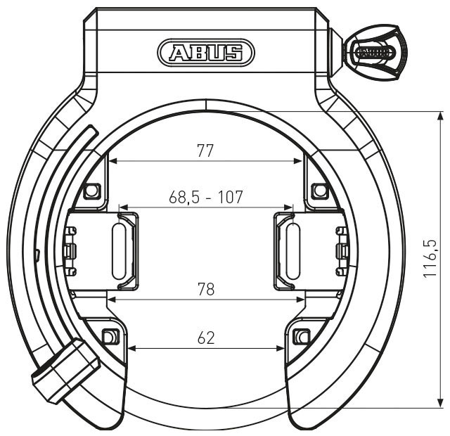 ABUS Rahmenschloss »6950M AM NR BK XPlus + 6KS + ST 5950«, (Set, 6950M AM NR BL Xplus Rahmenschloss inkl. Anschlusskette 6KS + ST 5950)