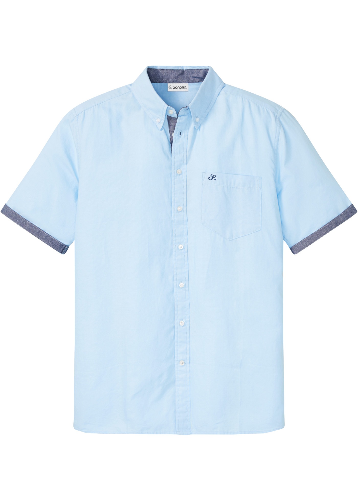 bonprix Kurzarmhemd Button-down-Kragen, aus reiner Baumwolle, Regular Fit, Kurzarm-Design