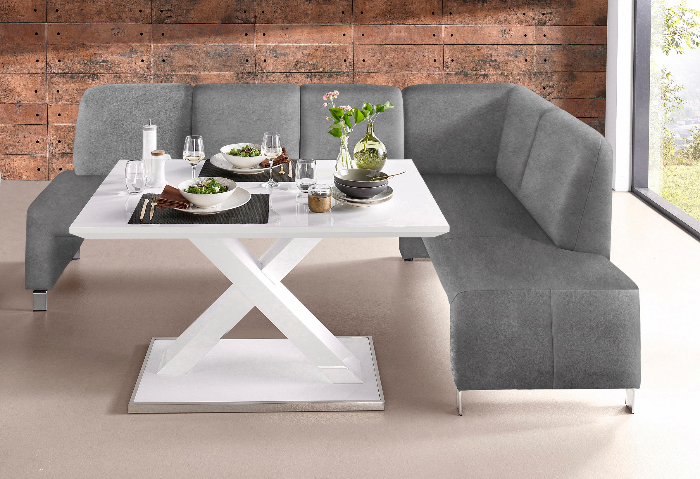 exxpo - sofa fashion Eckbank "Intenso, viele Bezugsstoffe Cord, Struktur 243/158 cm (B/T)" hohe Bodenfreiheit, frei im Raum stellbar, hoher Sitzkomfort