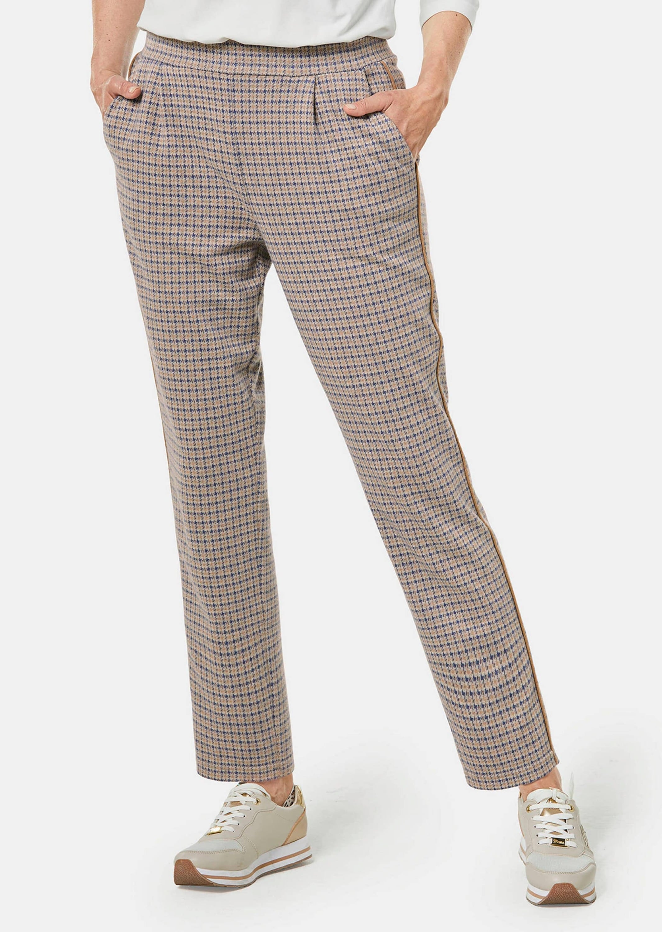 GOLDNER 2-in-1-Hose »Joggpant LOUISA Fließende Schlupfhose LOUISA mit kontrastfarbenem Streifen«
