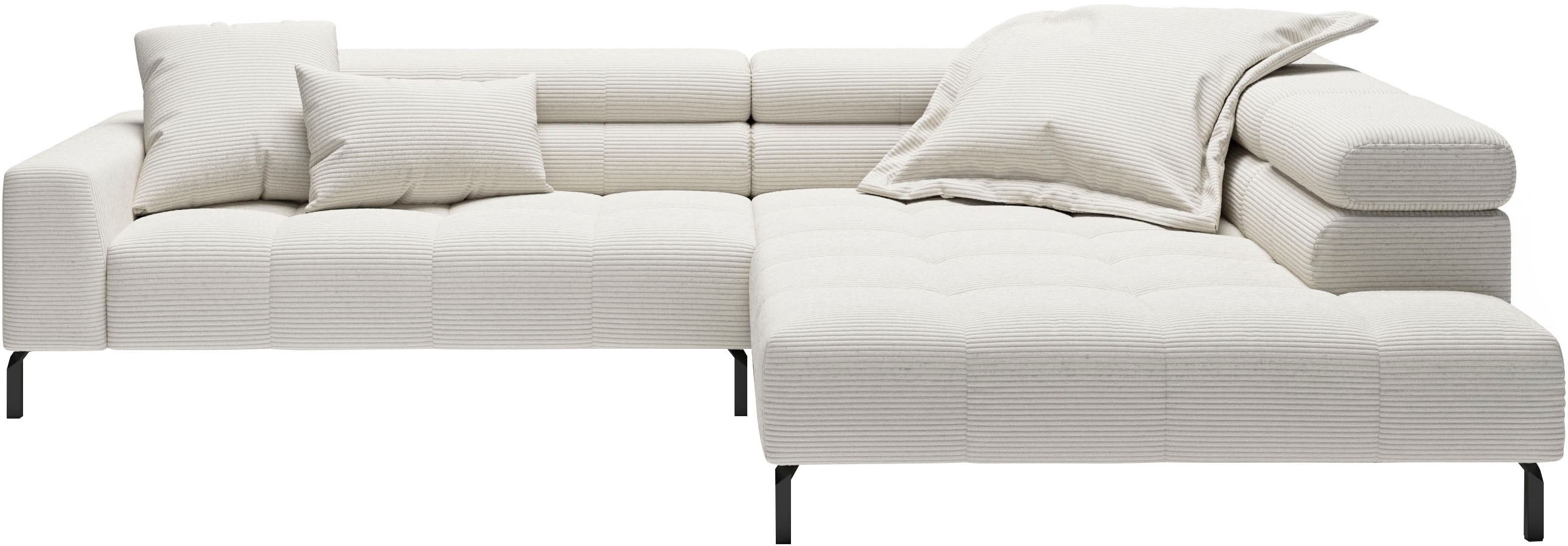 Home affaire Ecksofa "Claya, 311 cm breit, L-Form, inkl. Kopfteilverstellung" mit elektrischem Sitzvorzug im Hauptelement