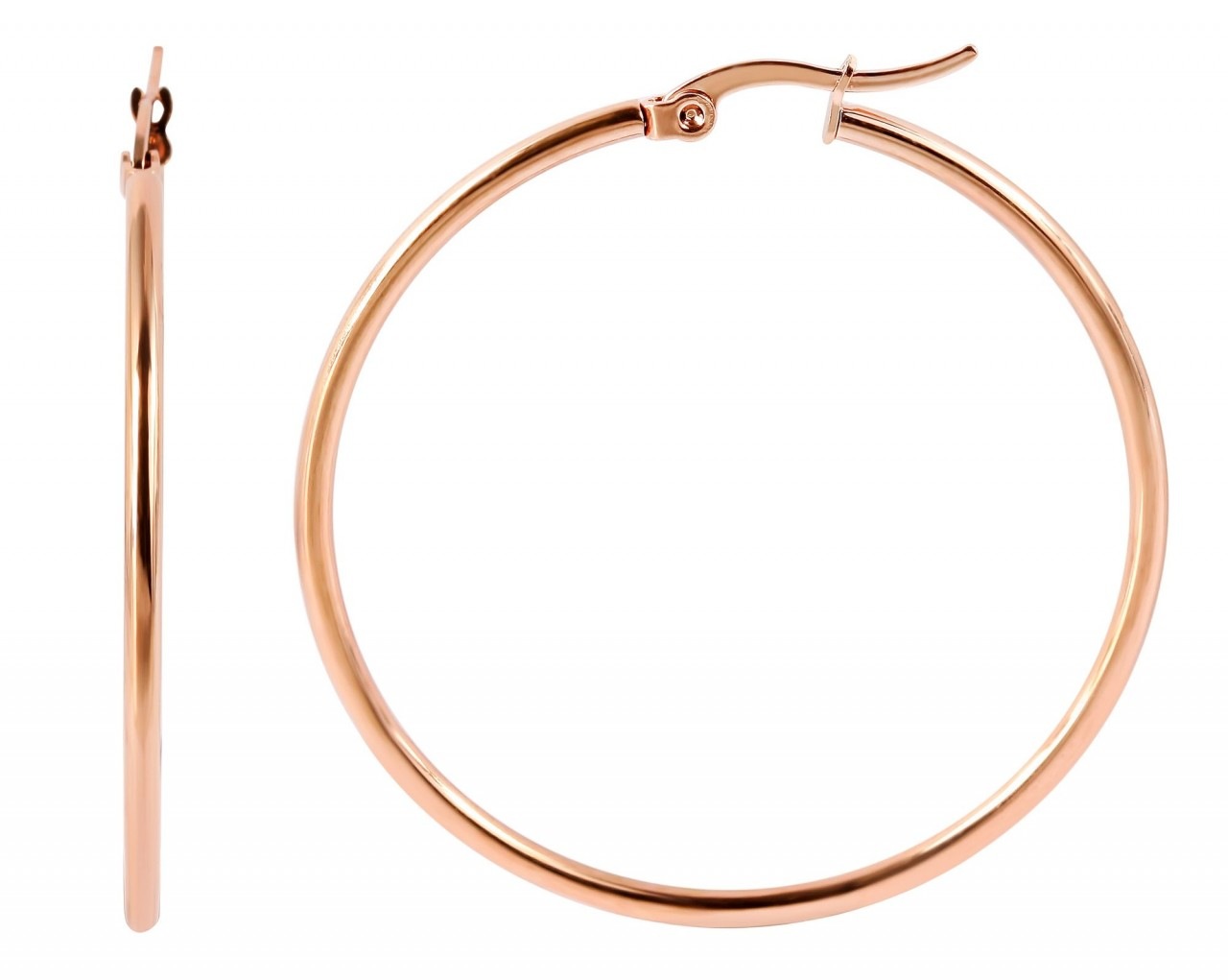 Paar Creolen ADELIA´S "Damen Creolen aus poliertem Edelstahl", gold, Ohrringe, Damen, Damen, Edelstahl 3