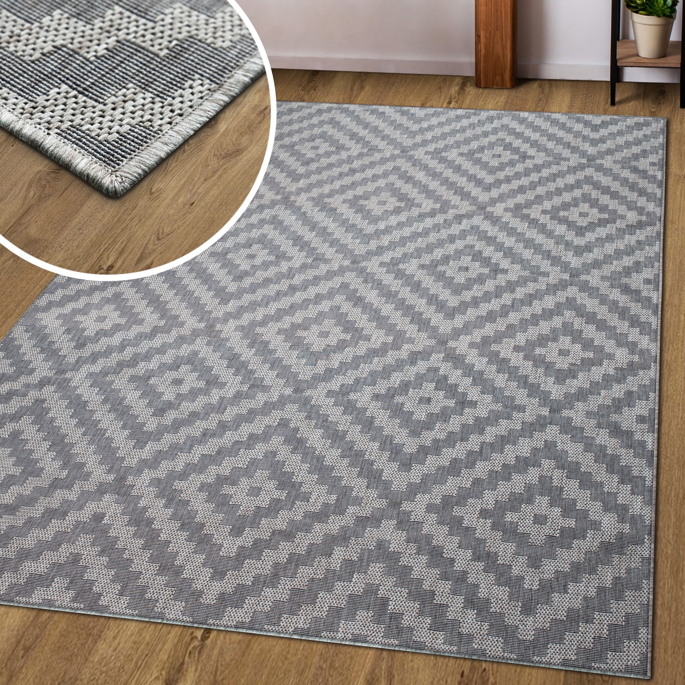my home Teppich »Cordoba auch als Läufer erhältlich«, rechteckig, 3 mm Höhe, In- und Outdoor geeignet, Sisal-Optik, Wetterfest & UV-beständig, Boho