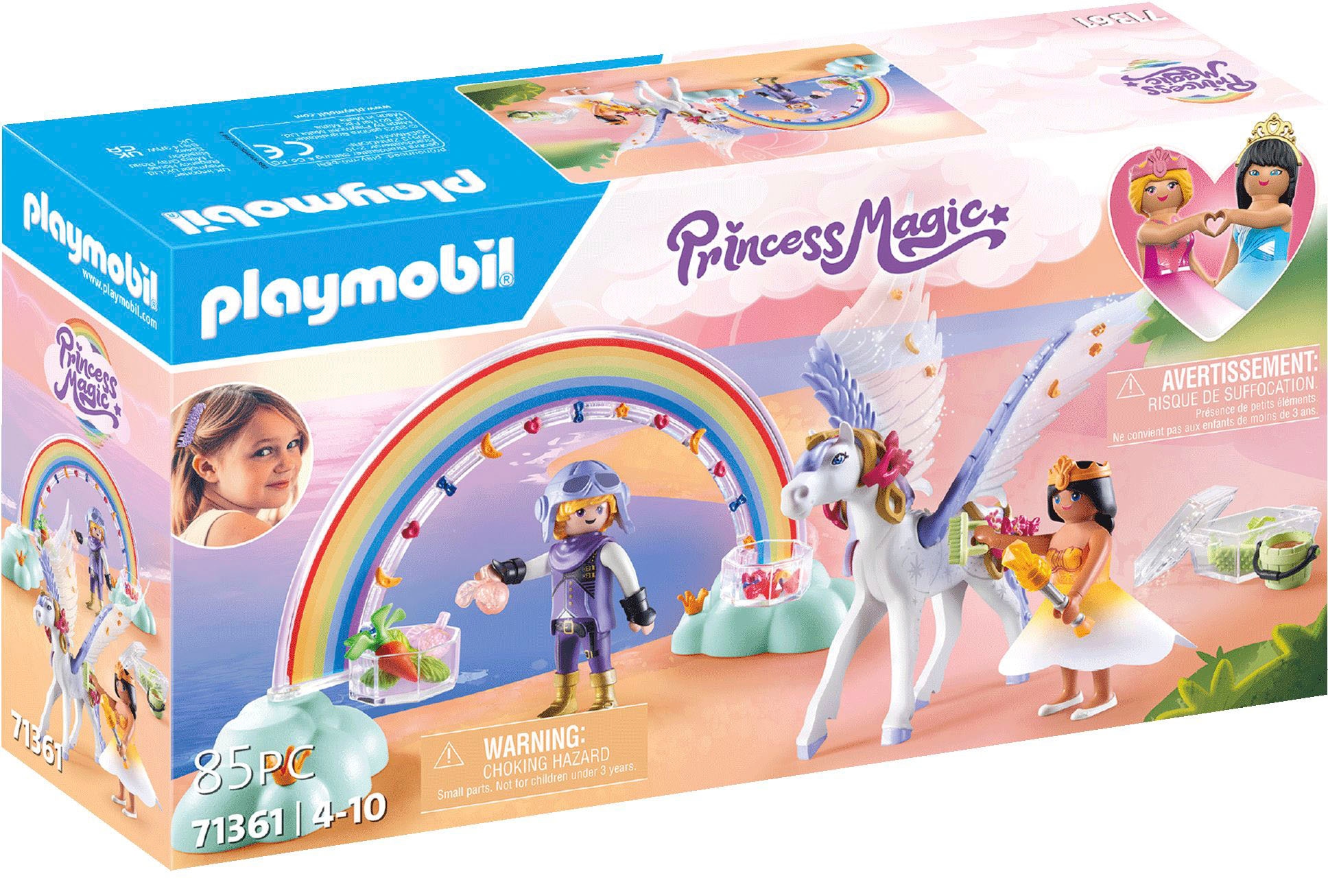 Konstruktions-Spielset »Himmlischer Pegasus mit Regenbogen (71361), Princess Magic«,...