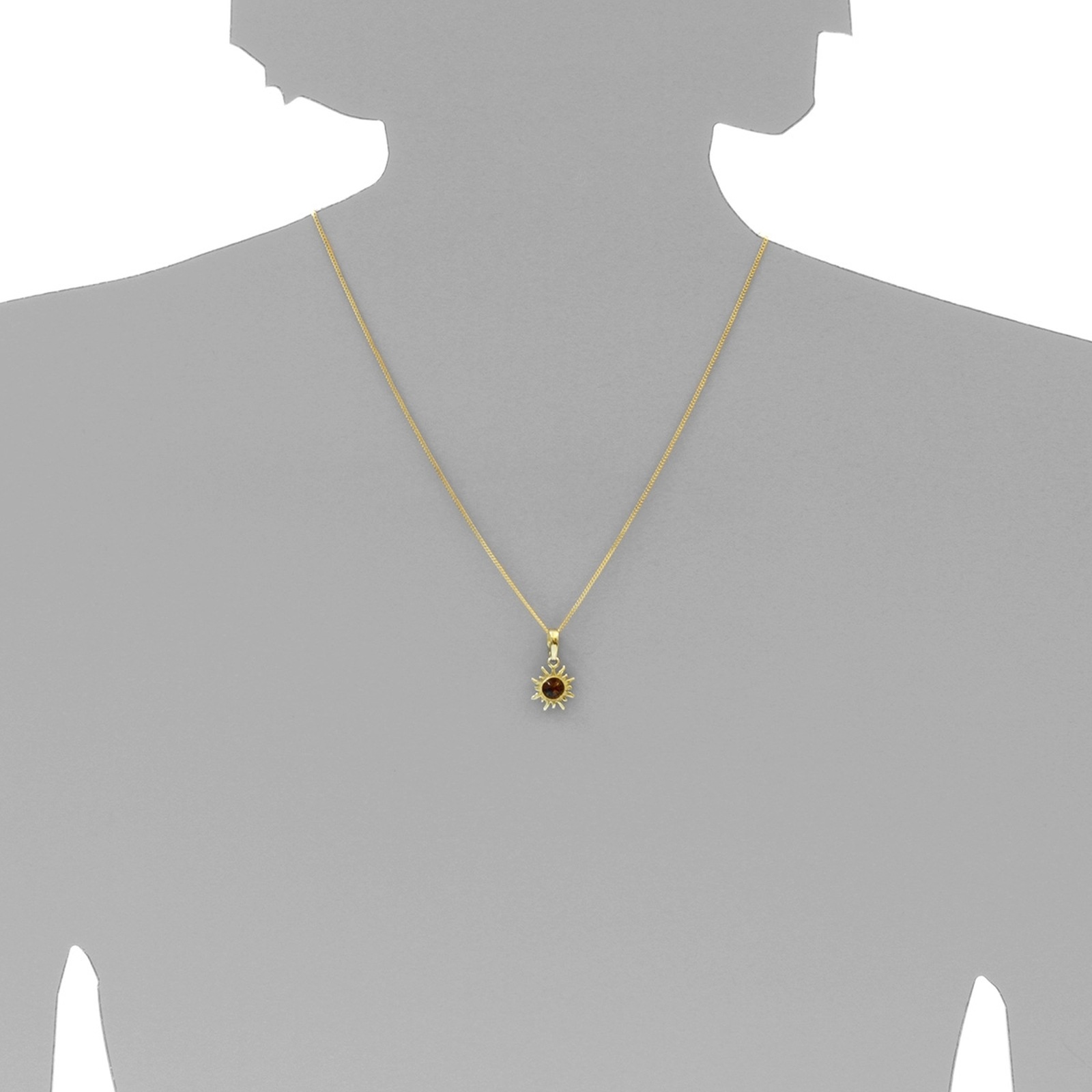 Ostsee-Schmuck Sonne Pendant Necklace Gold 42cm 3