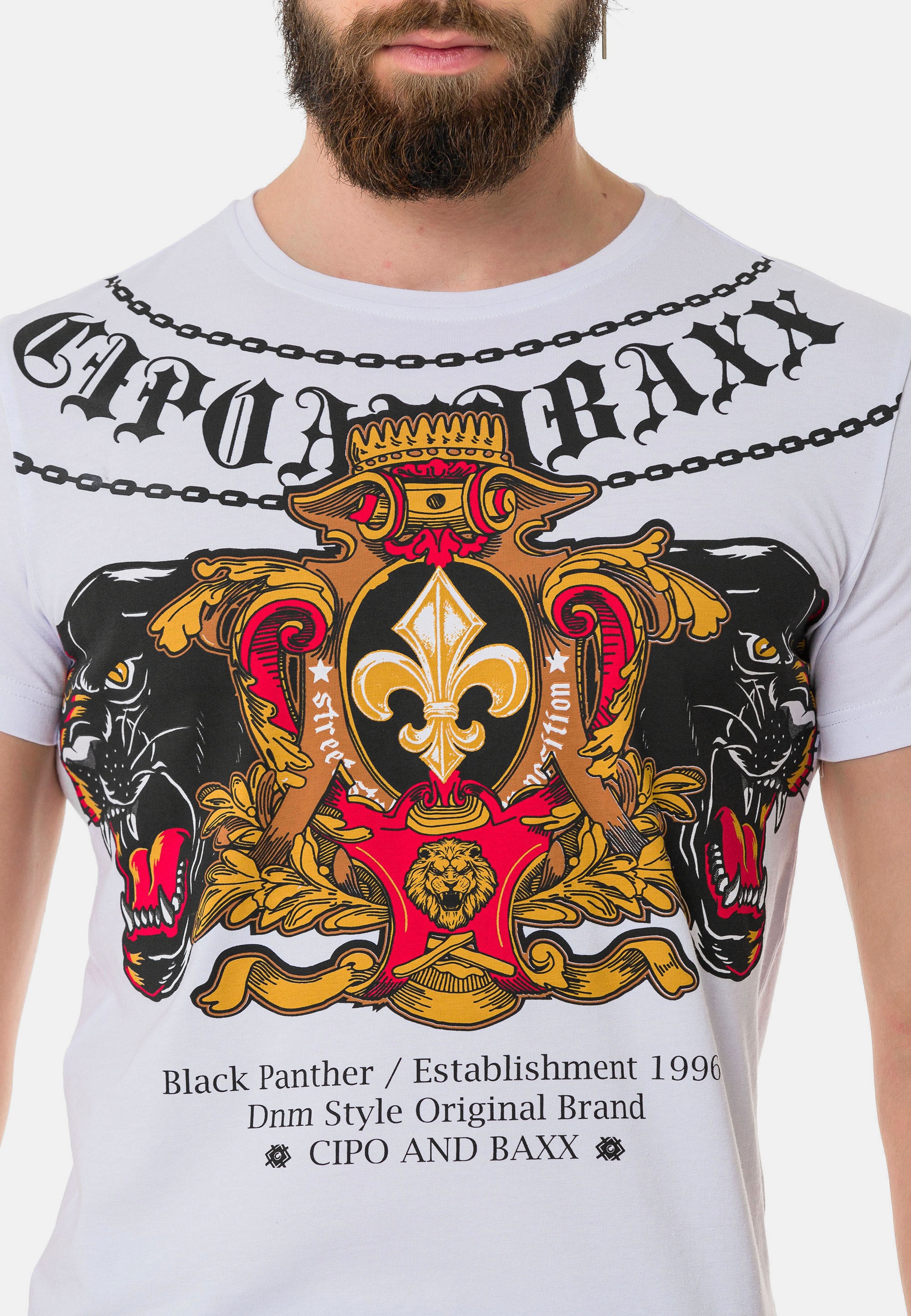 Cipo & Baxx T-Shirt »T-Shirt«, mit Panther Print