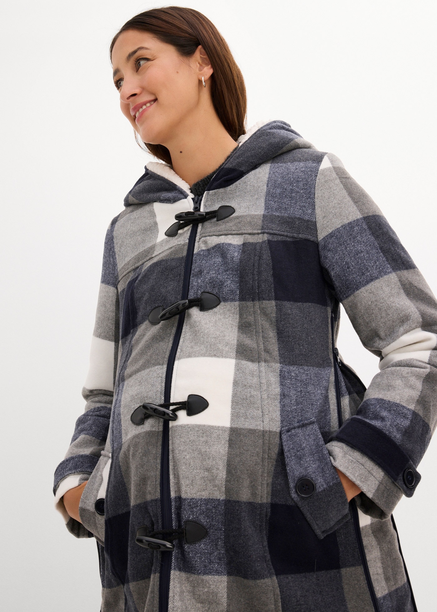 bonprix Umstandsjacke »Woll-Umstandsjacke mit Teddyfutter / Tragejacke« mit Kapuze Winterjacke mit Teddyfutter und Kapuze, Woll-Umstandsjacke