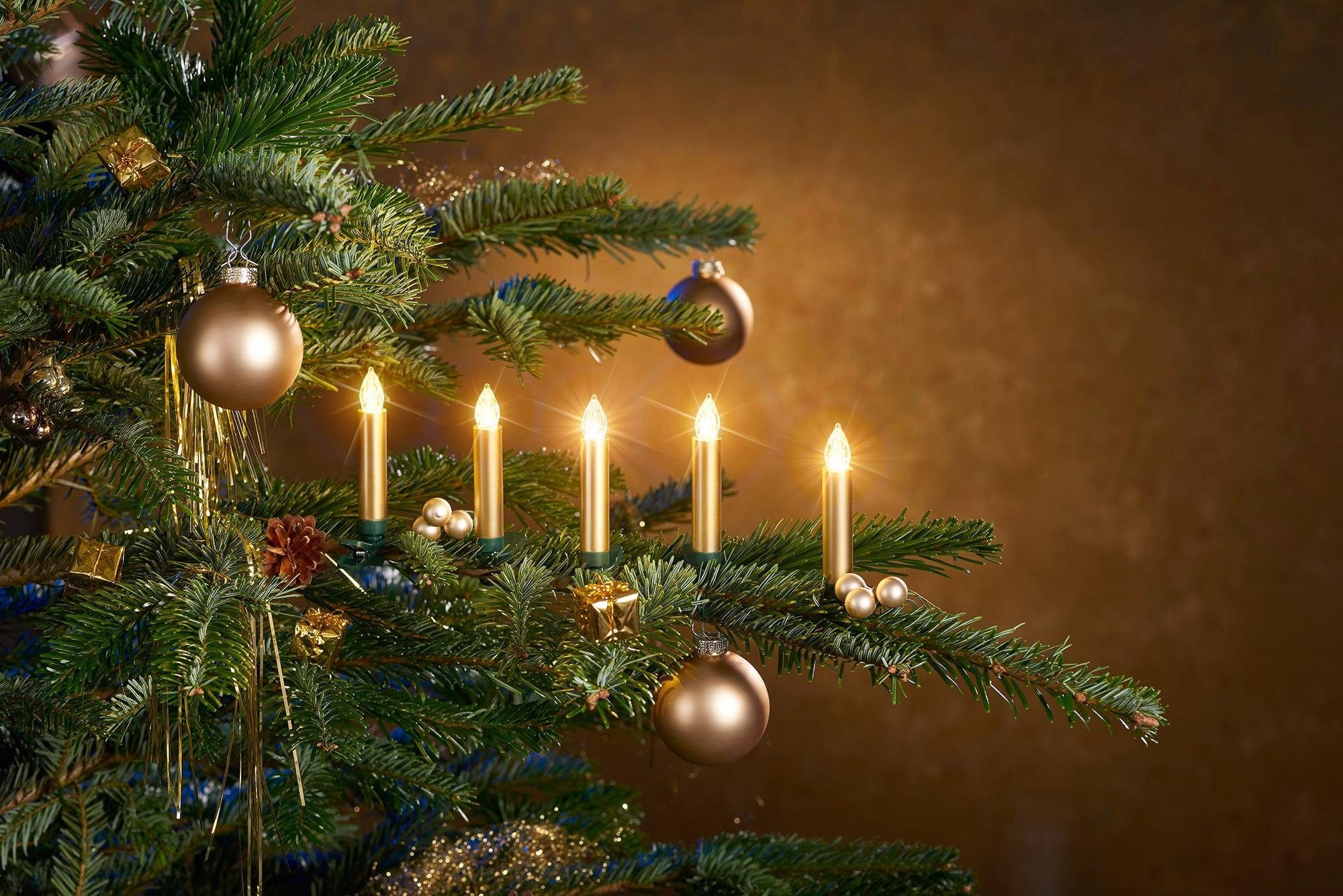 BONETTI LED-Christbaumkerzen »Weihnachtsdeko aussen, Christbaumschmuck«, kabellos, 25 Kerzen plus Zubehör