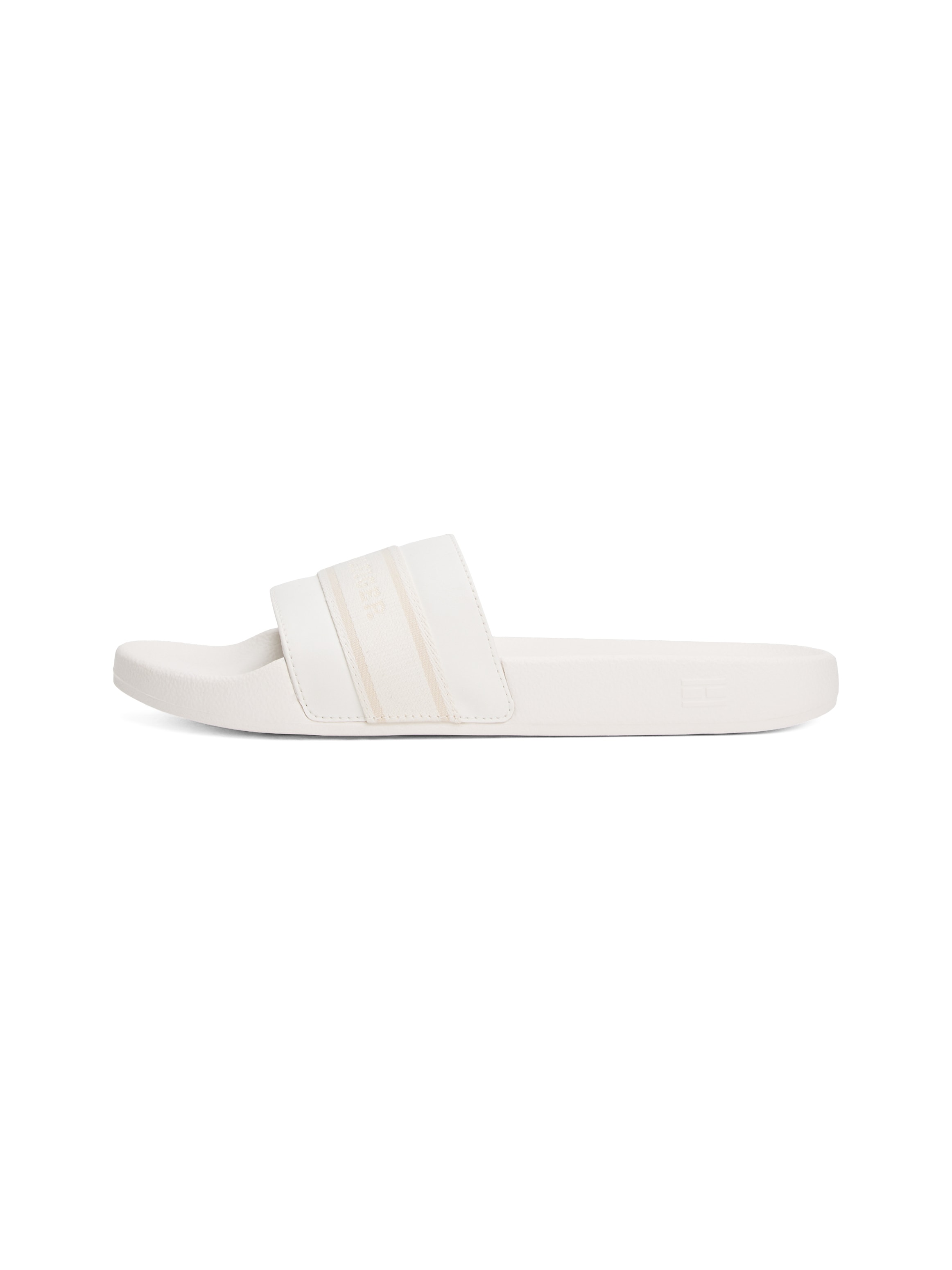 Tommy Hilfiger Pantolette »HILFIGER POOLSIDE WITH WEBBING«, Plateau, Sommermode, Bequemschuh, Flats mit Textilband