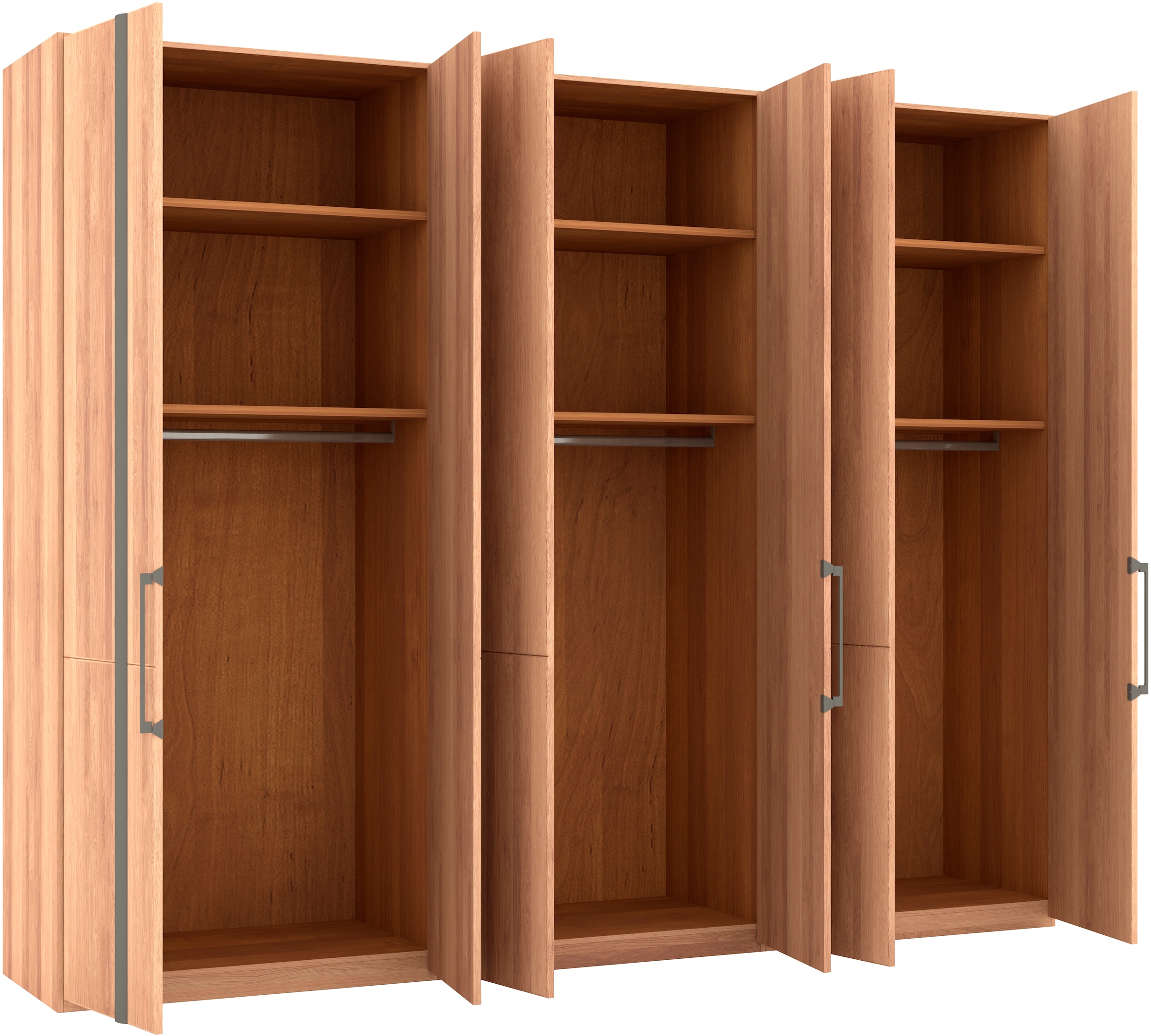 Musterring Drehtürenschrank »Sorrent, Kleiderschrank, teilmassiv Eiche«, (mit Türdämpfern, in 5 Breiten & 2 Höhen, extra Böden, MADE IN GERMANY), Türen in Eiche massiv mit Absetzung in Schiefer, verschiedene Maße