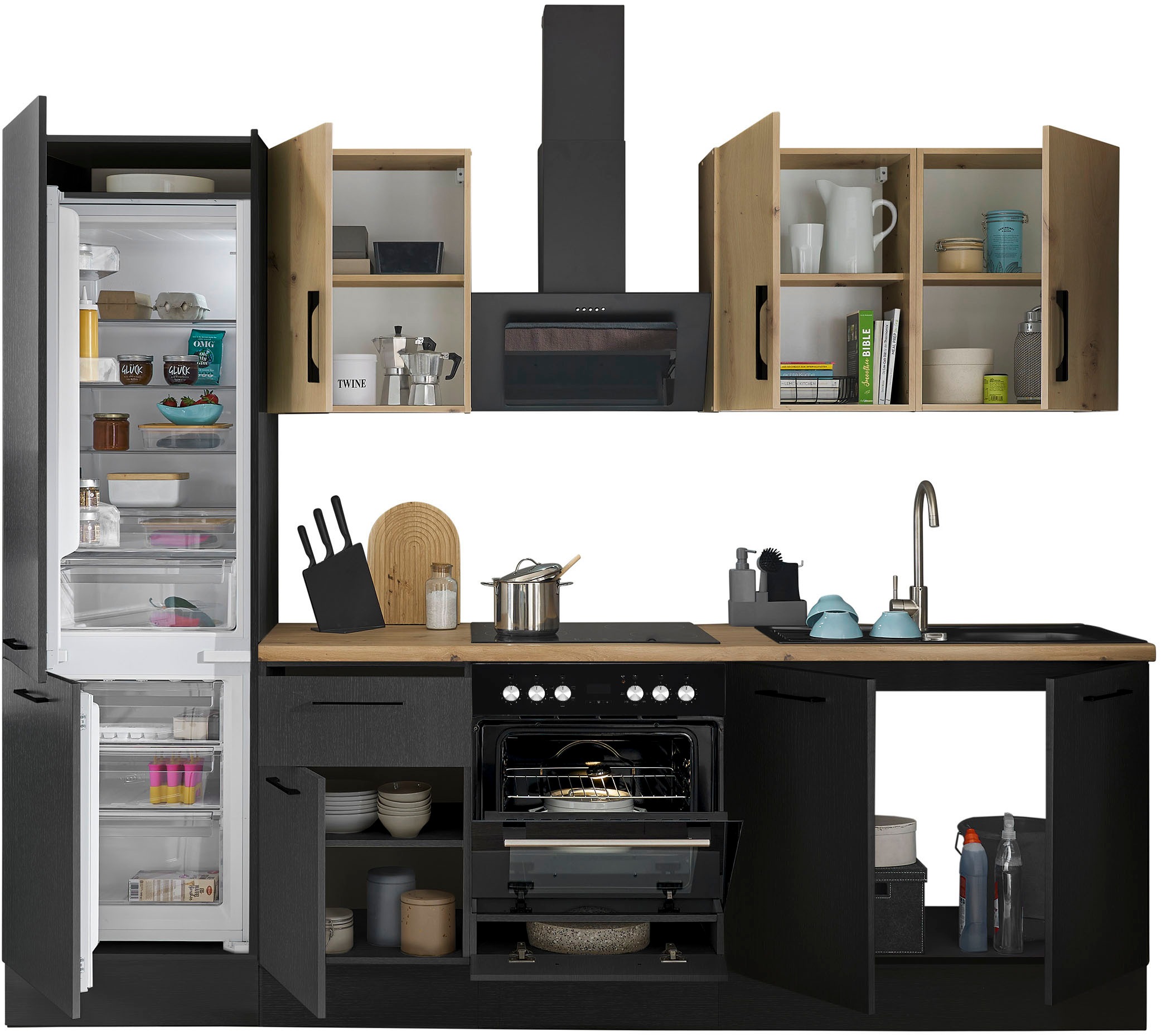 BASIC by Balculina Küchenzeile »Turin«, Breite 270 cm, wahlweise mit E-Geräten