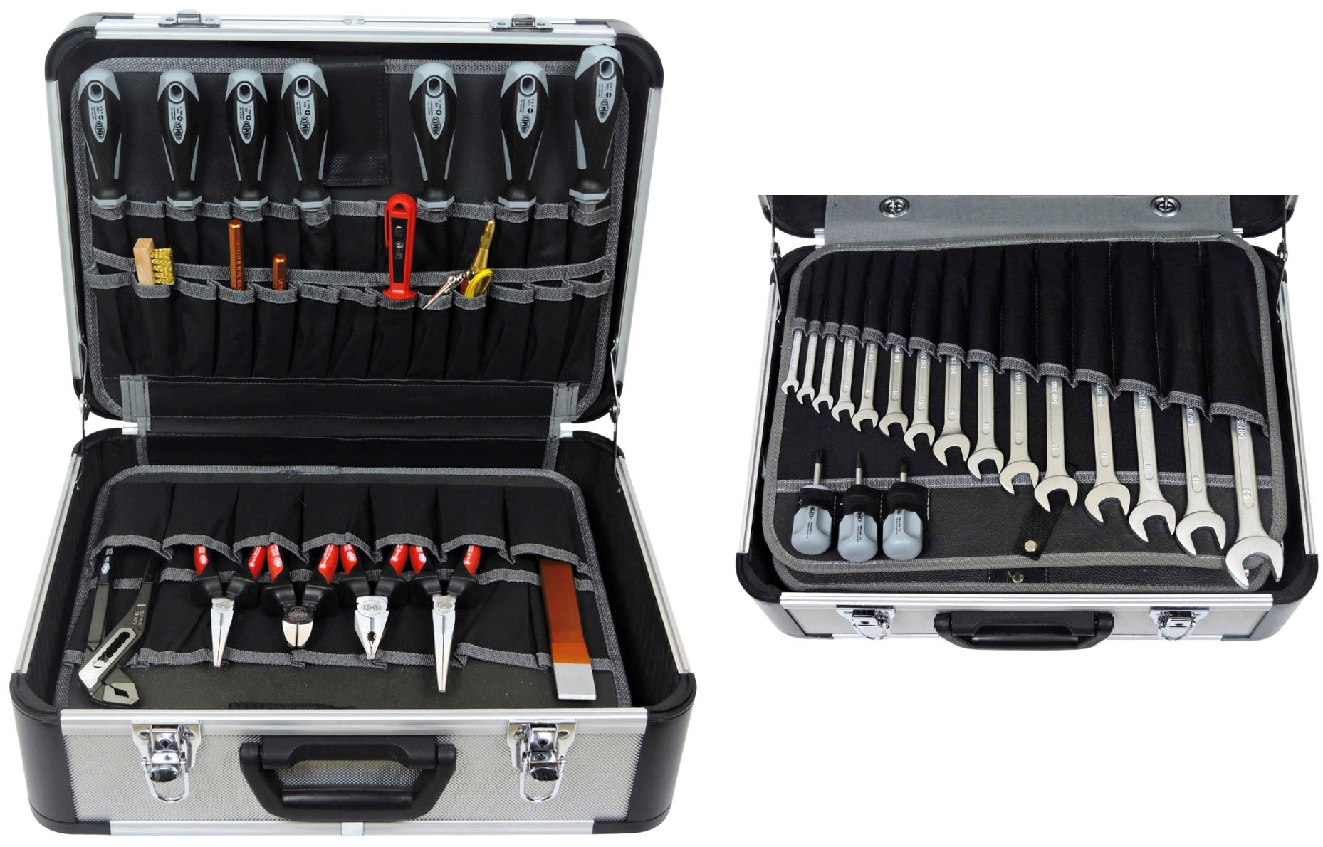 FAMEX Werkzeugset »420-88 - PROFESSIONAL«, Alu-Werkzeugkoffer, Kapazität 30 kg, Platz für weitere Werkzeuge