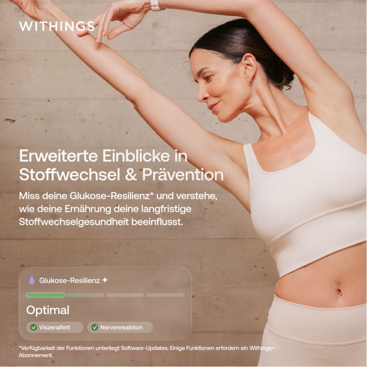 Withings Körper-Analyse-Waage »Withings BodyScan2: Ganzkörperanalyse für Herz & Stoffwechsel« 6-Kanal-EKG • Vorhofflimmern-Erkennung • SpO₂ • Nervengesundheit