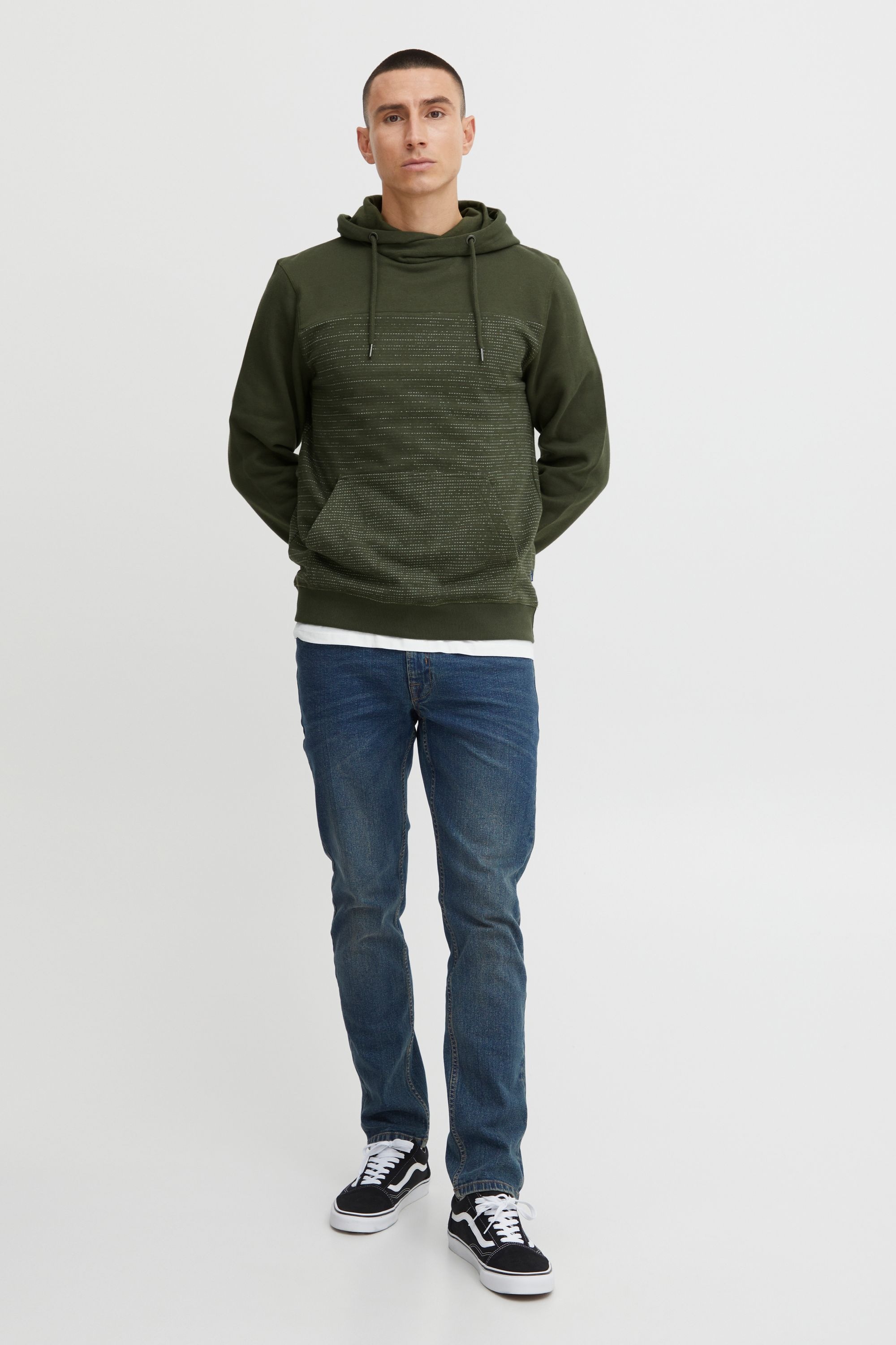 Kapuzenpullover BLEND "Hoodie BHToklat", Herren, Gr. XXL, grün (deep depths), Web, Obermaterial: 80% Baumwolle CO. 20% Polyester PES., unifarben, normal, Pullover Kapuzenpullover 2