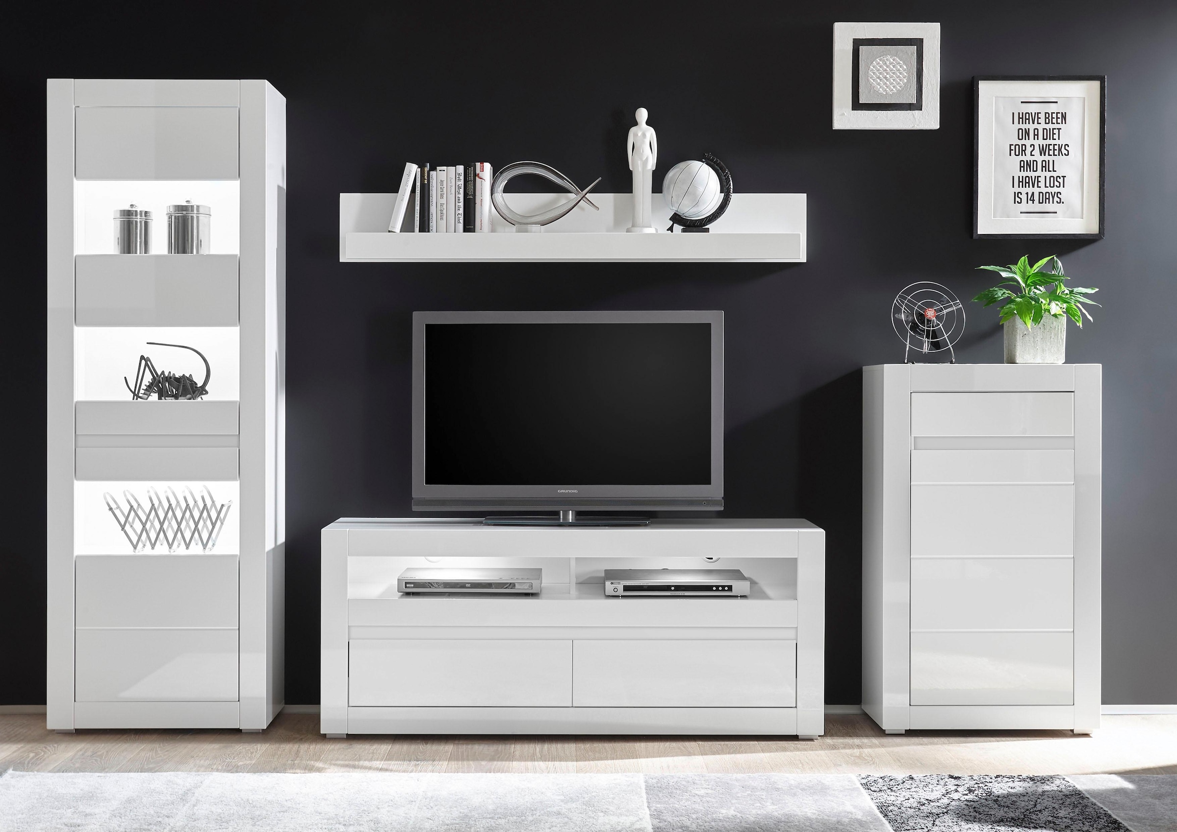 INOSIGN Wohnwand "Carat" Set, 4 Stk. tlg. wird jeweils mit zwei Leisten ang günstig online kaufen