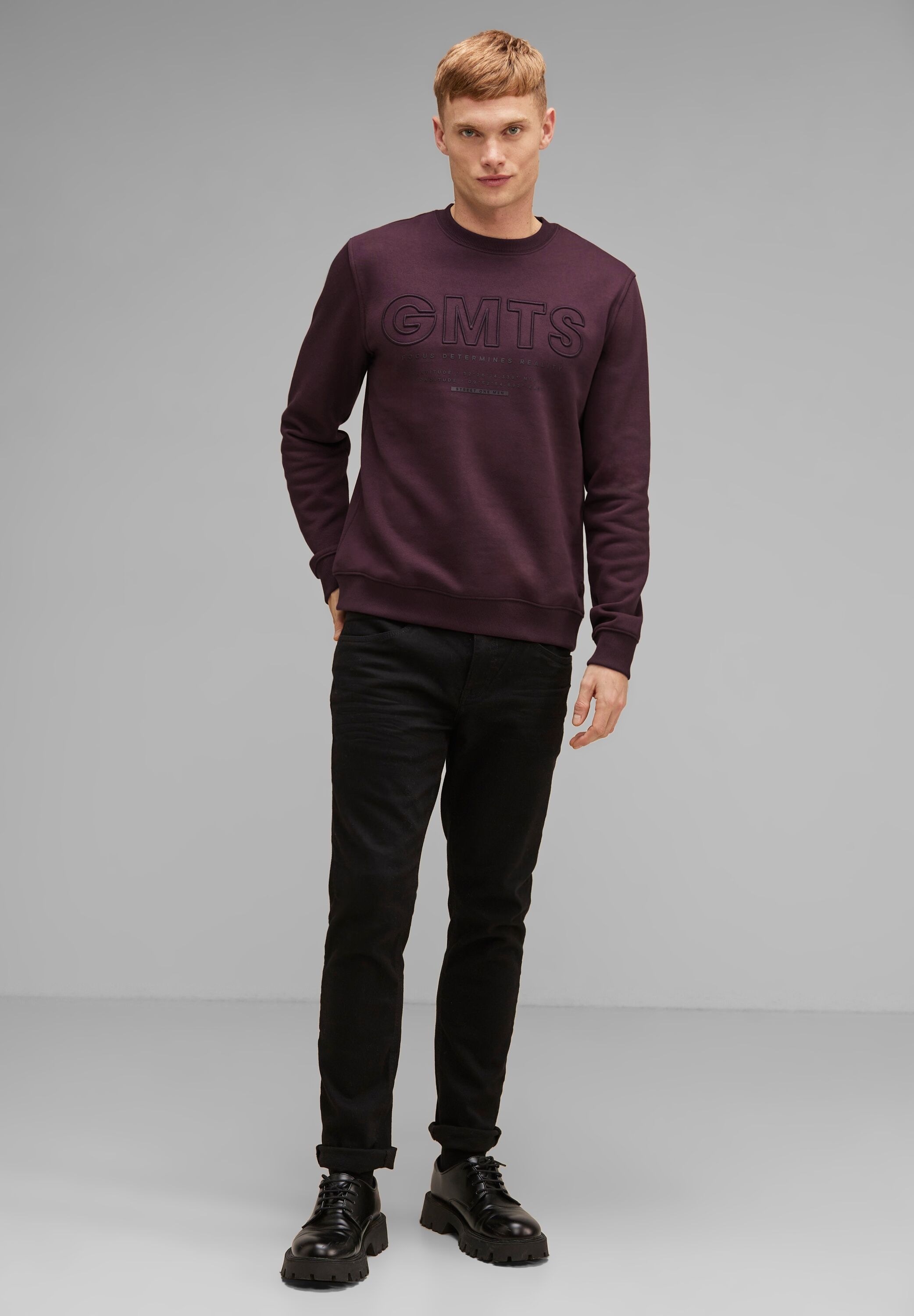 STREET ONE MEN Sweatshirt, in Unifarbe