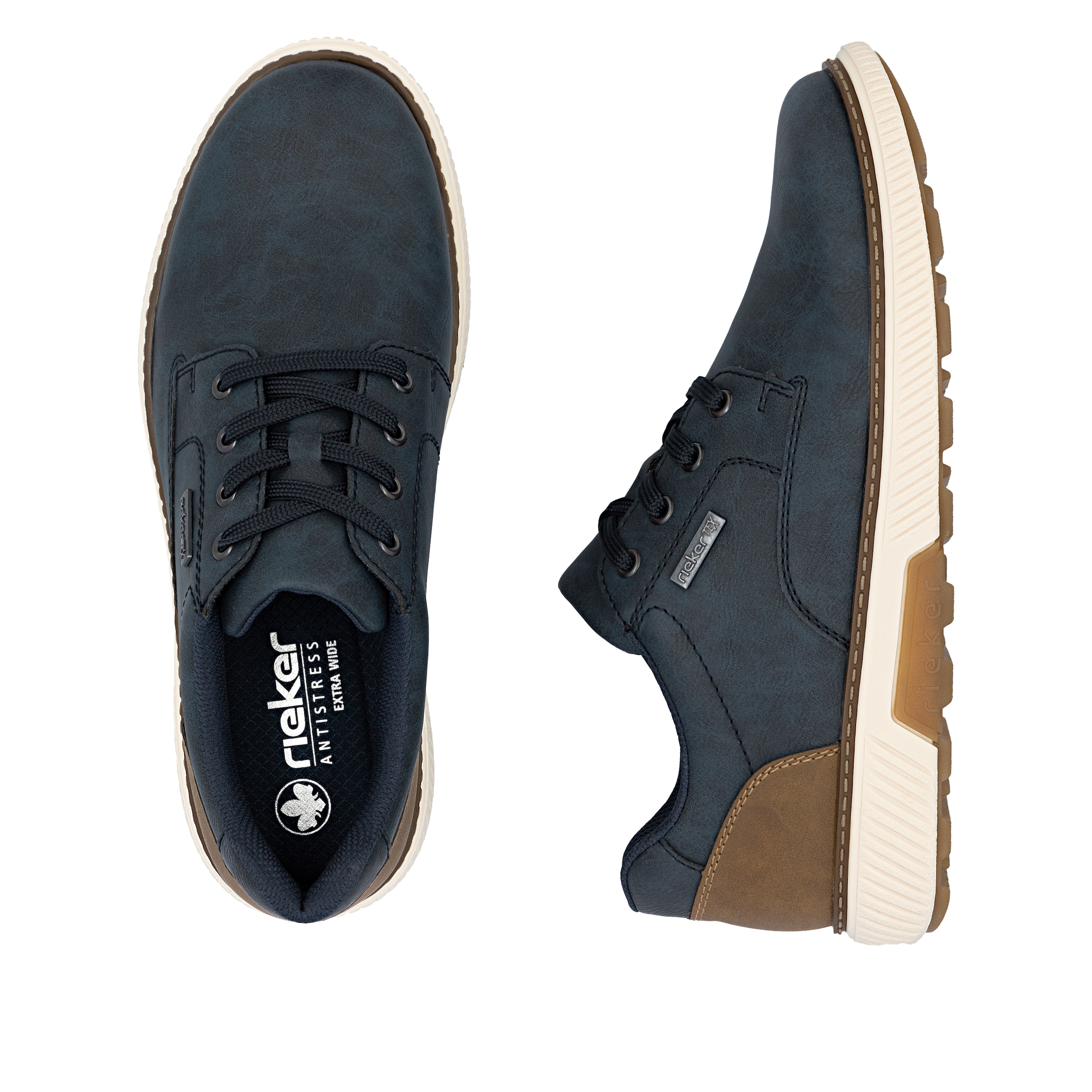 Rieker Sneaker, Halbschuh, Schnürschuh, Casual Sneaker mit weichem Schaftrand, TEX