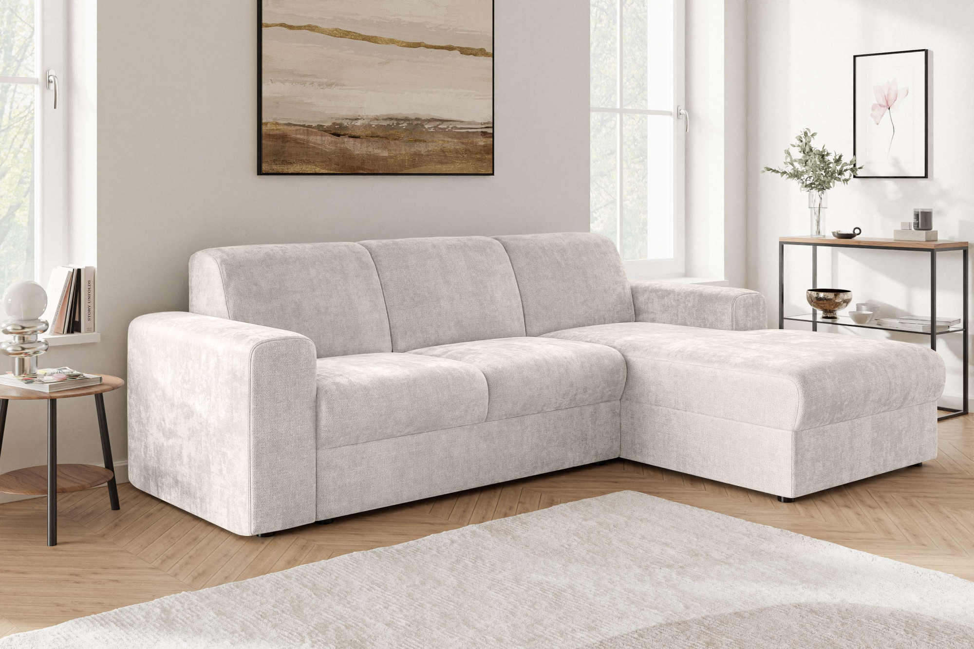 OTTO home Ecksofa "BORNHOLM 2.0 L-Form, Breite 220 cm, Verlässliche Qualität, Chenille" Recamiere links/rechts bestellbar, Bezug - Chenille oder Struktur