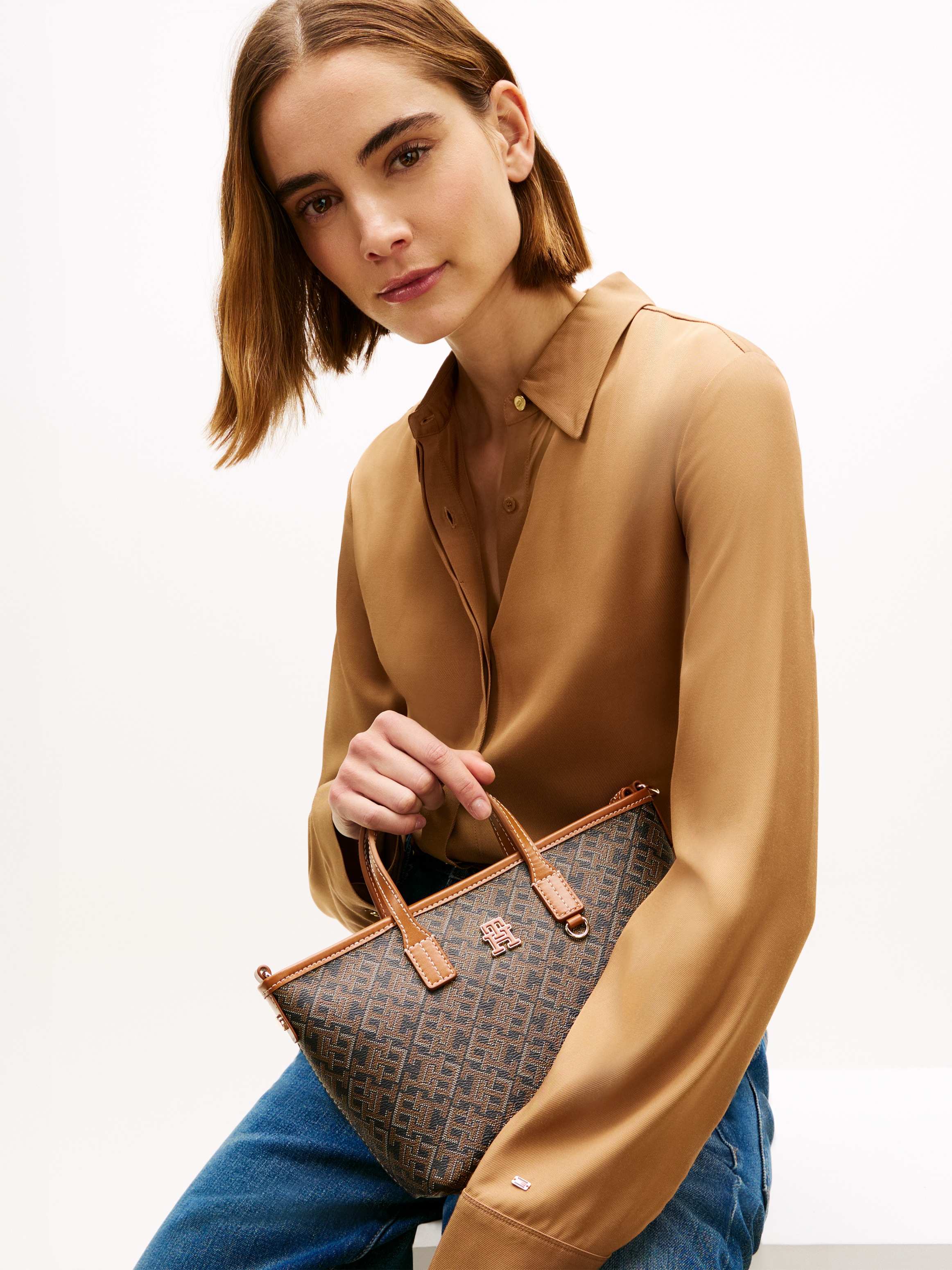 Tommy Hilfiger Tragetasche "TH MONOPLAY MINI TOTE LE" Damen Handtasche, Umh günstig online kaufen