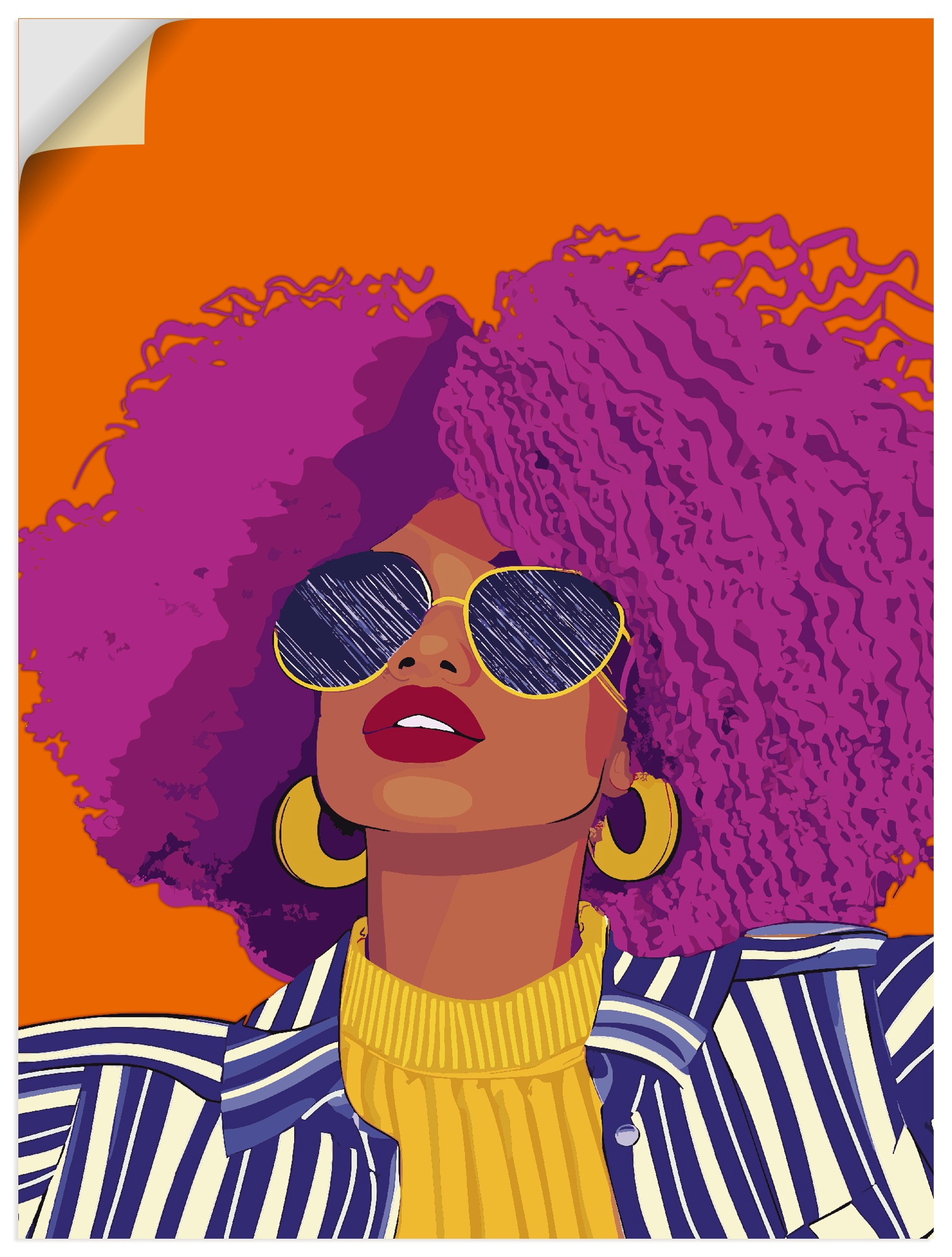 Wandbild ARTLAND "Woman with sunglasses", farbe bild(er): pink, B:45cm H:60cm, Bilder, als Alubild, Leinwandbild, Poster, Wandaufkleber in verschied. Größen