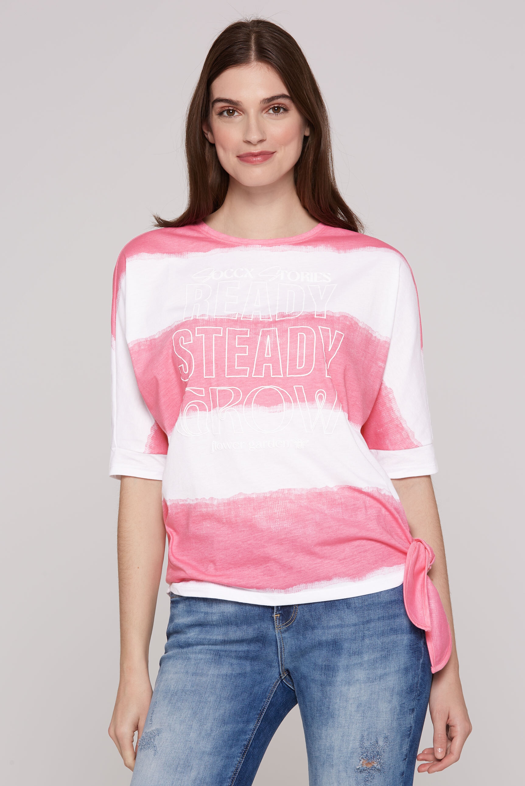 SOCCX Rundhalsshirt, mit Knoten-Saum günstig online kaufen