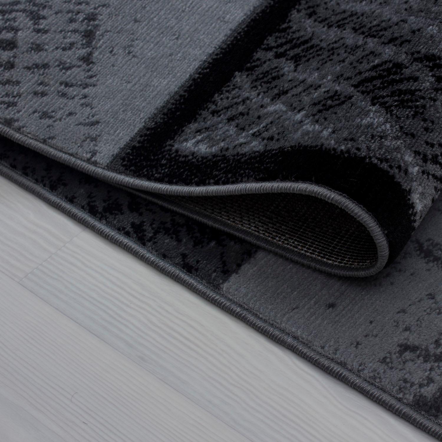 Läufer AYYILDIZ TEPPICHE "Plus 8003" Gr. 12, schwarz, B:80cm H:6mm L:300cm, Kunstfaser, Teppiche, Läufer, gemusterter Flachflor, robust, Webteppich, alle Räume 2