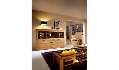 Highboard »Nature Plus«, Breite 172 cm, 3 Glas-/Holztüren, 3 Schubkästen