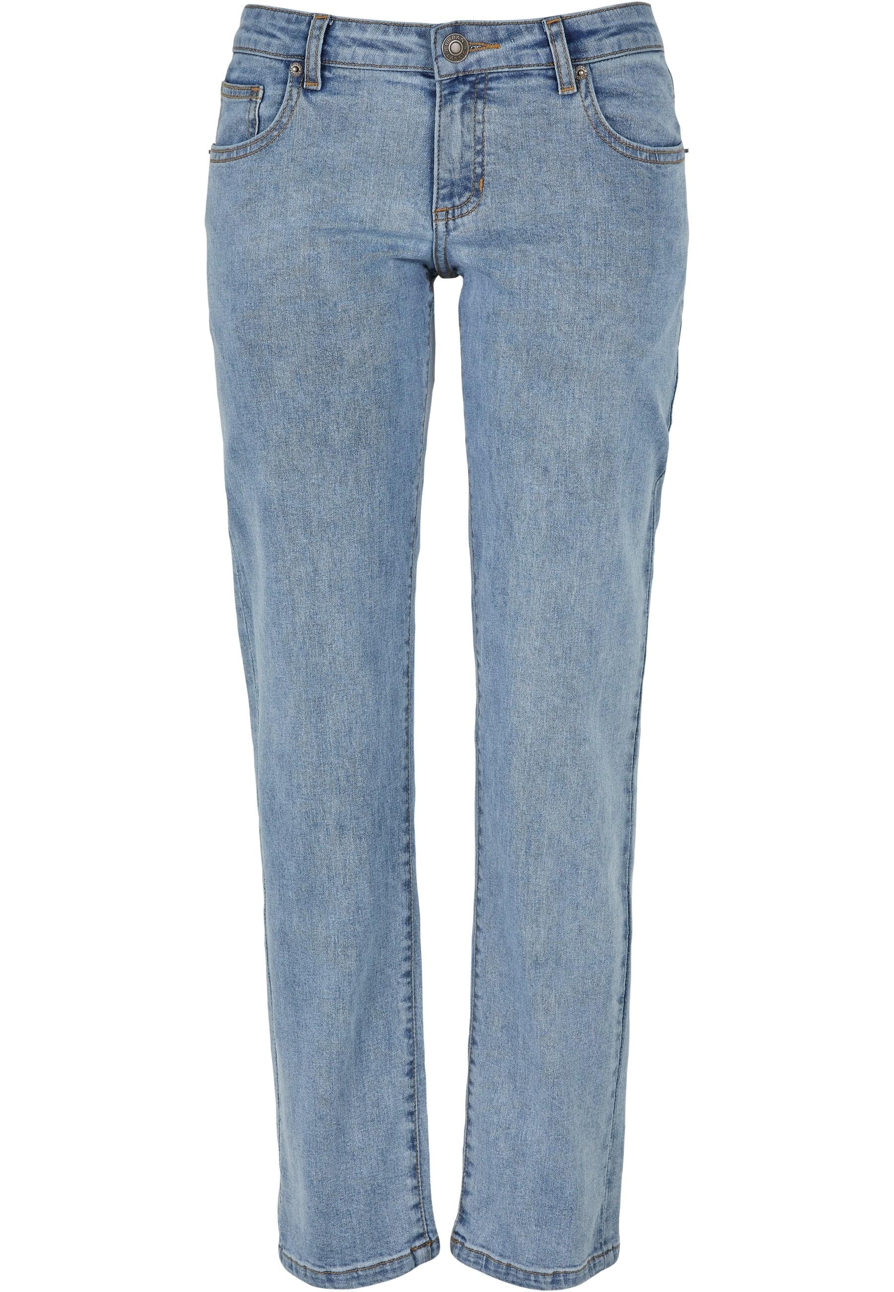 Bequeme Jeans »Urban Classics Damen Ladies Low Waist Straight Denim Pants«, (1 tlg.)