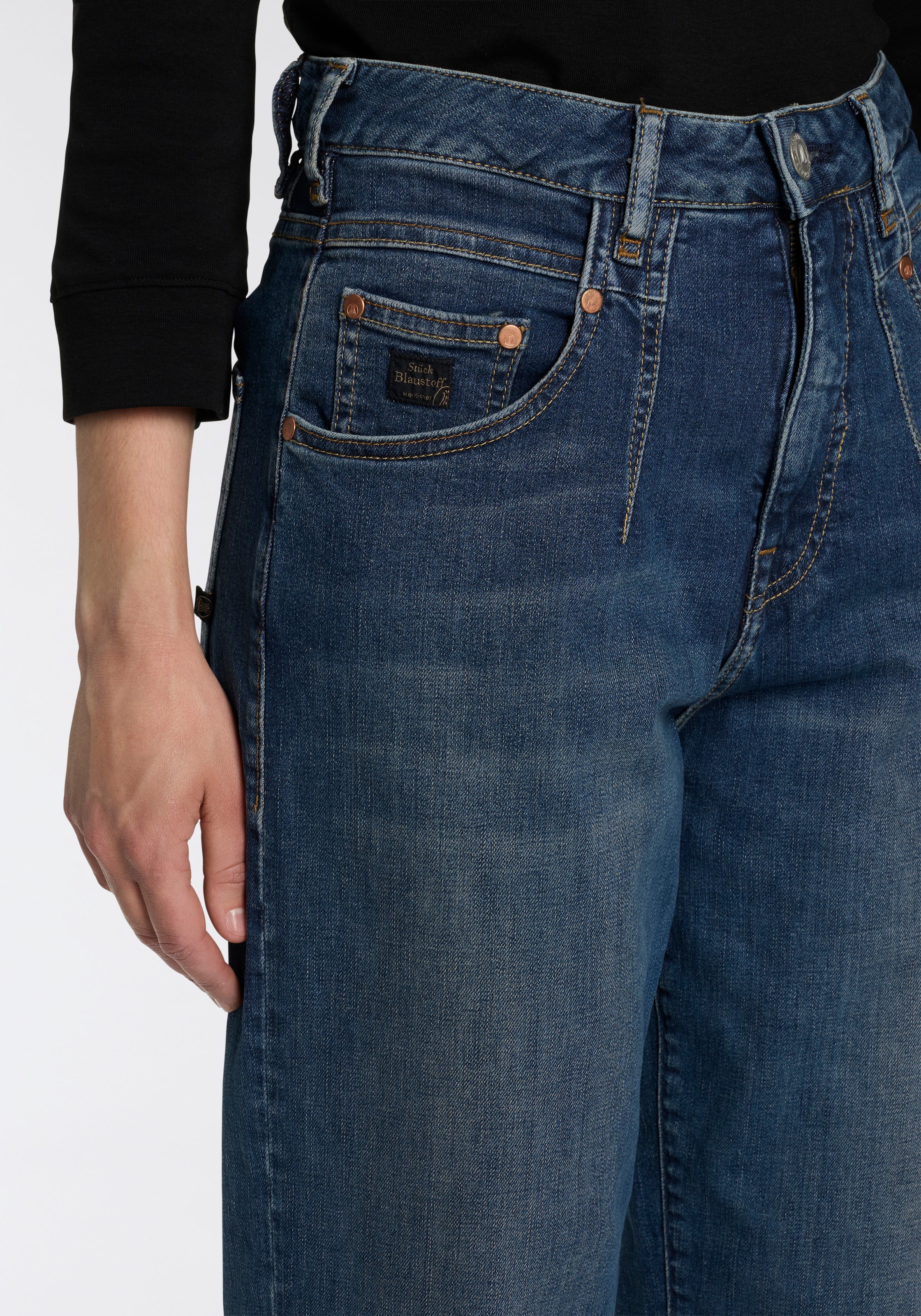 Thumbnail - Herrlicher High-waist-Jeans "Brooke Organic Denim", mit lockerer Passform