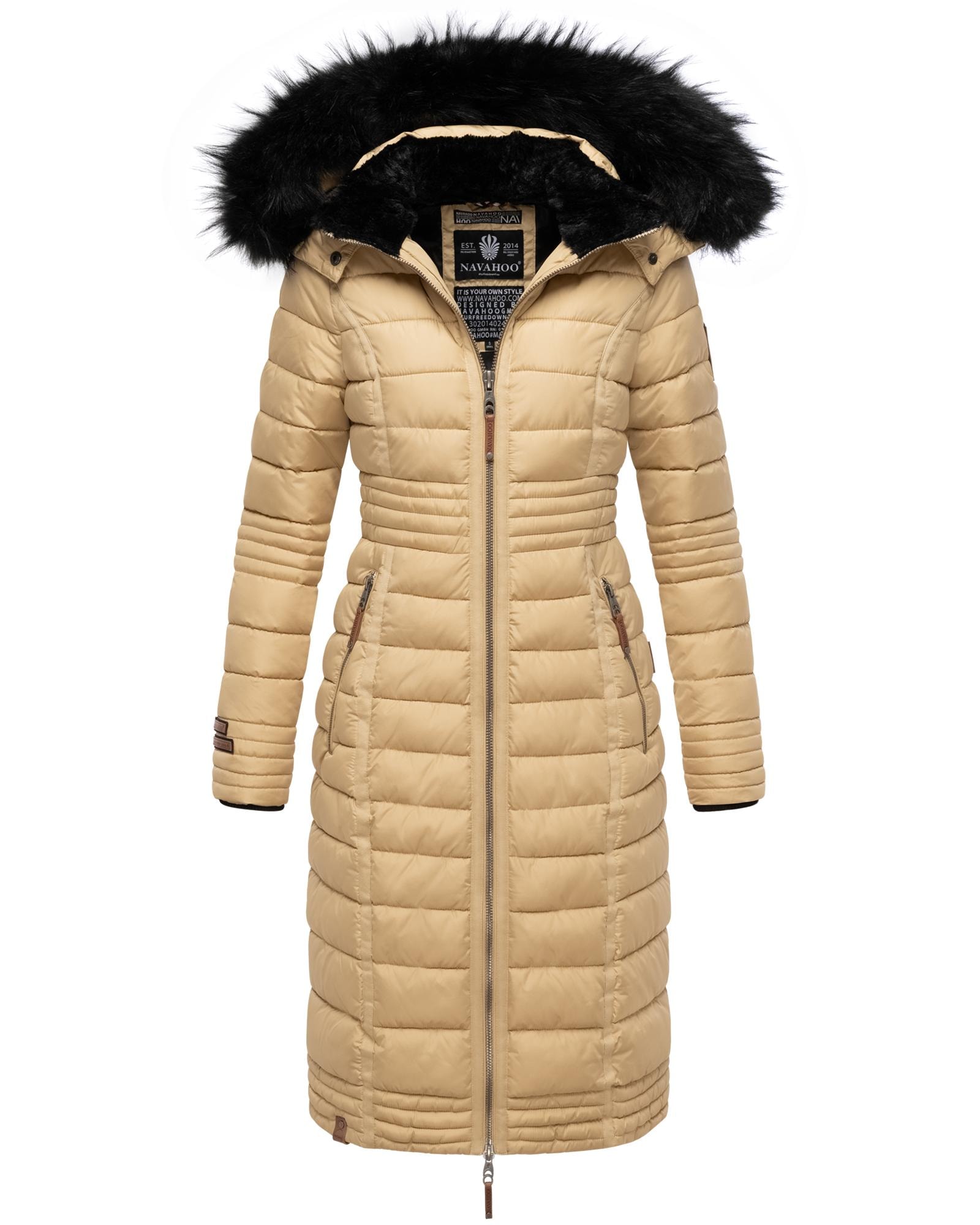 Navahoo Wintermantel "Umay", langer Damen Winter Steppmantel mit Kunstfellk günstig online kaufen
