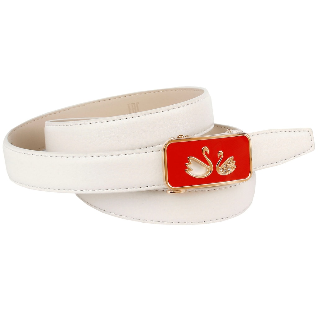 Anthoni Crown Ledergürtel mit roter Schließe
