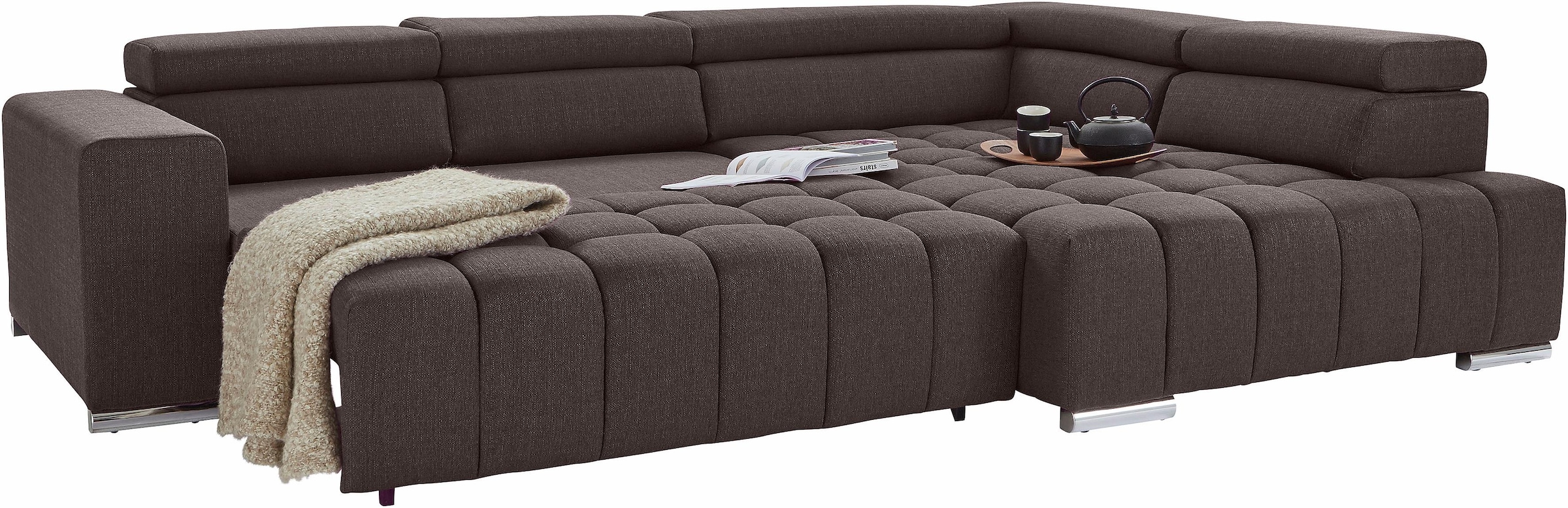 exxpo - sofa fashion Ecksofa "Elias, aktuelle Kreuzsteppung im Sitz, bequem günstig online kaufen