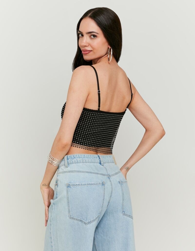 Thumbnail - Tally Weijl Trägertop "SSLPENETTA" Materialmix, figurbetont, mit Netz und glitzernden Strasssteinen