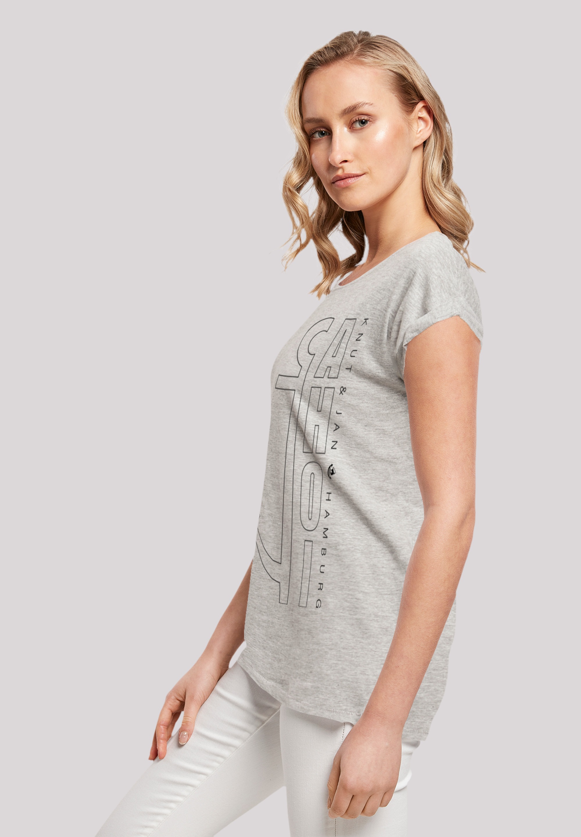 F4NT4STIC T-Shirt »Ahoi Anker Outlines Knut & Jan Hamburg«, Print