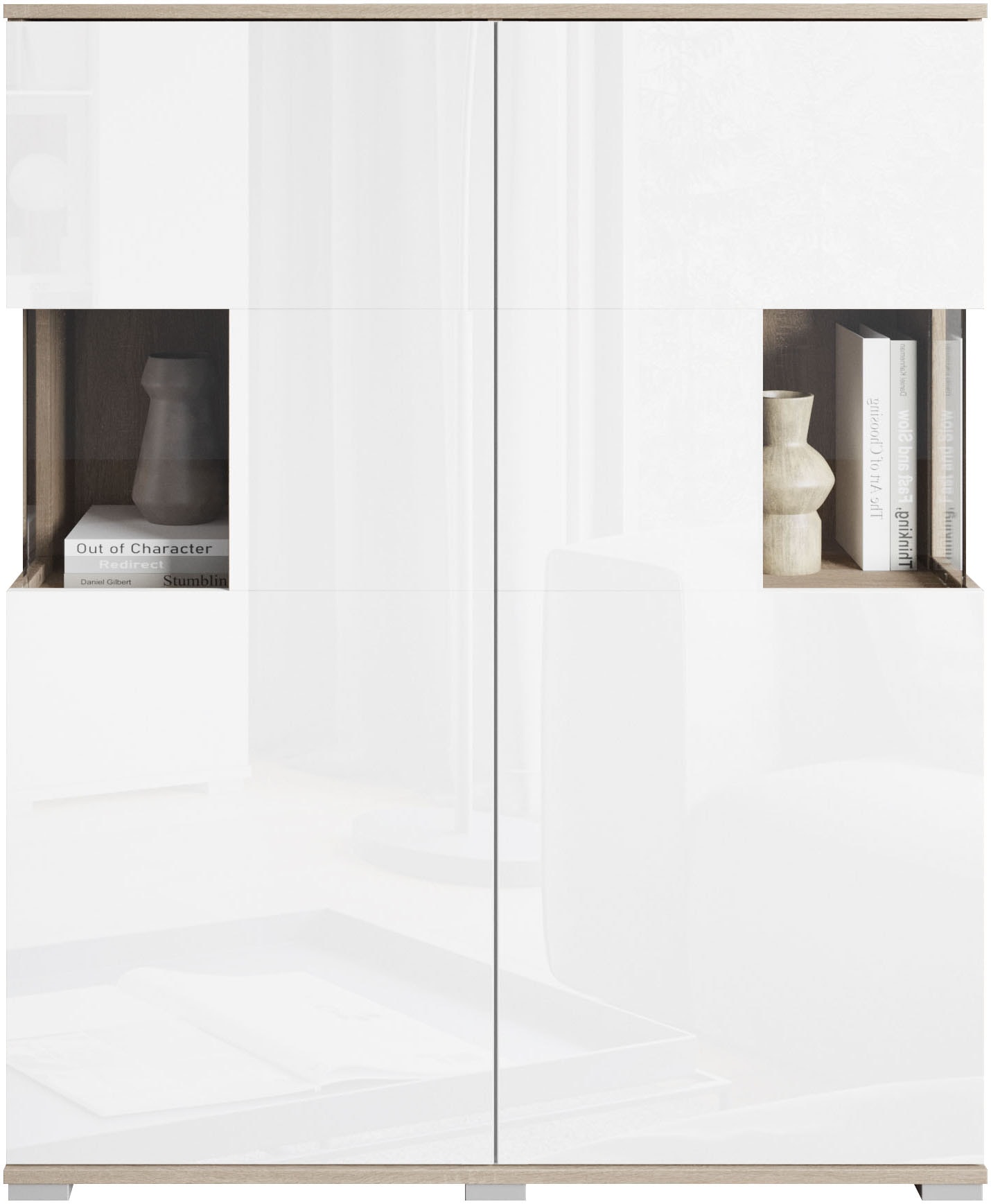INOSIGN Highboard »Kenia«, (1 St.), Modernes Highboard mit Glastüren, Breite 100 cm