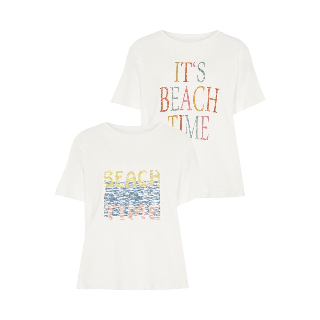 Beachtime T-Shirt (2 tlg.) mit zwei verschiedenen Drucken