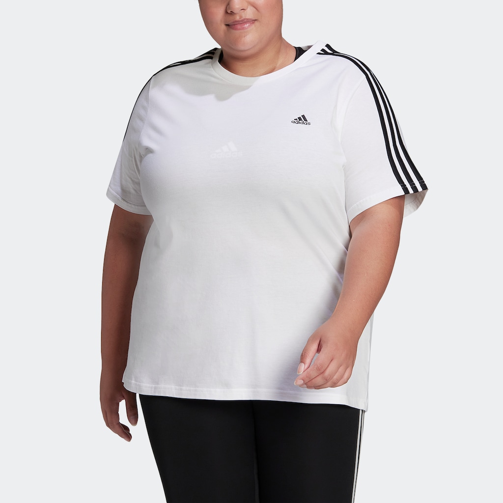 adidas Sportswear T-Shirt »ESSENTIALS SLIM 3-STREIFEN – GROSSE GRÖSSEN«