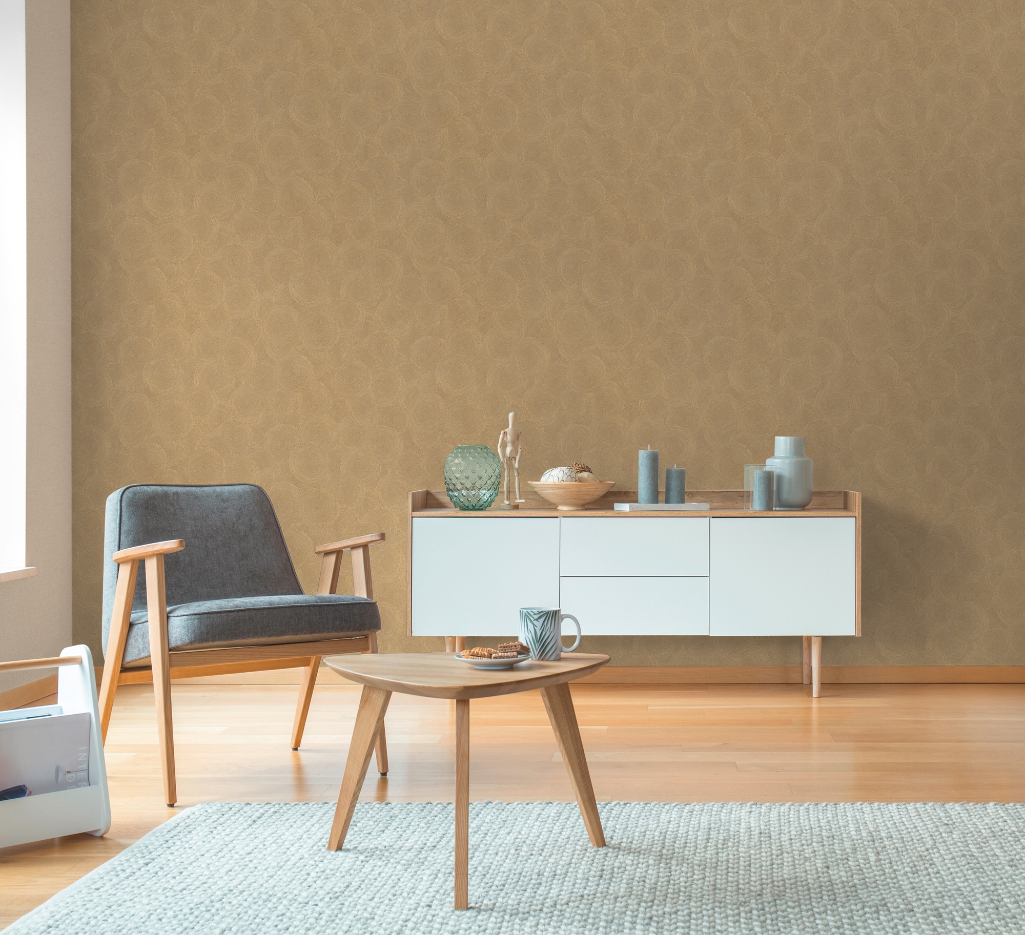 A.S. Création Vliestapete »mit kreisförmigem Muster Akzentwände« matt strukturiert Moderne Vliestapete mit dynamischem Kreis-Design