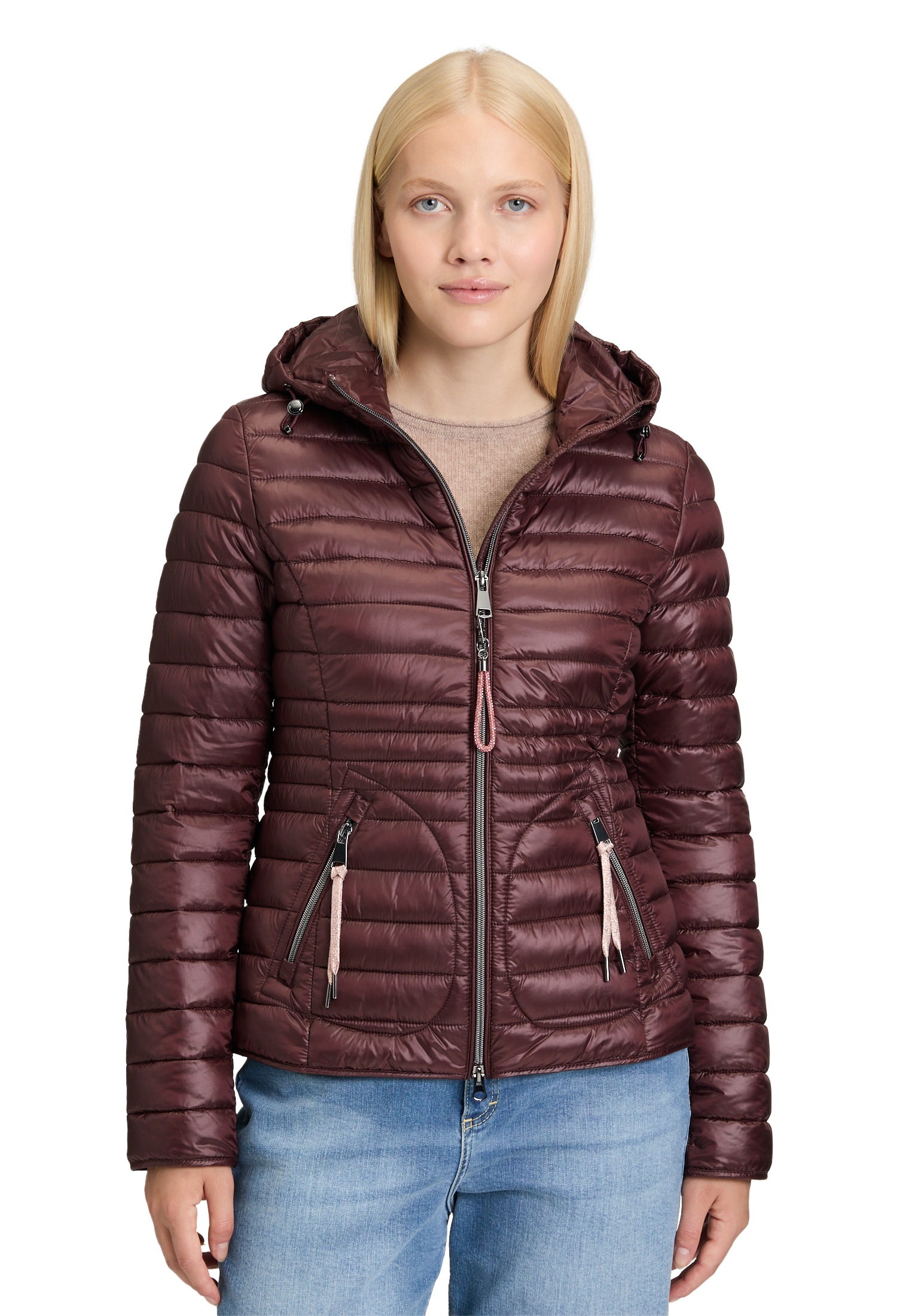 Cartoon Steppjacke "Damen Steppjacke mit Reißverschlusstaschen" mit Kapuze günstig online kaufen