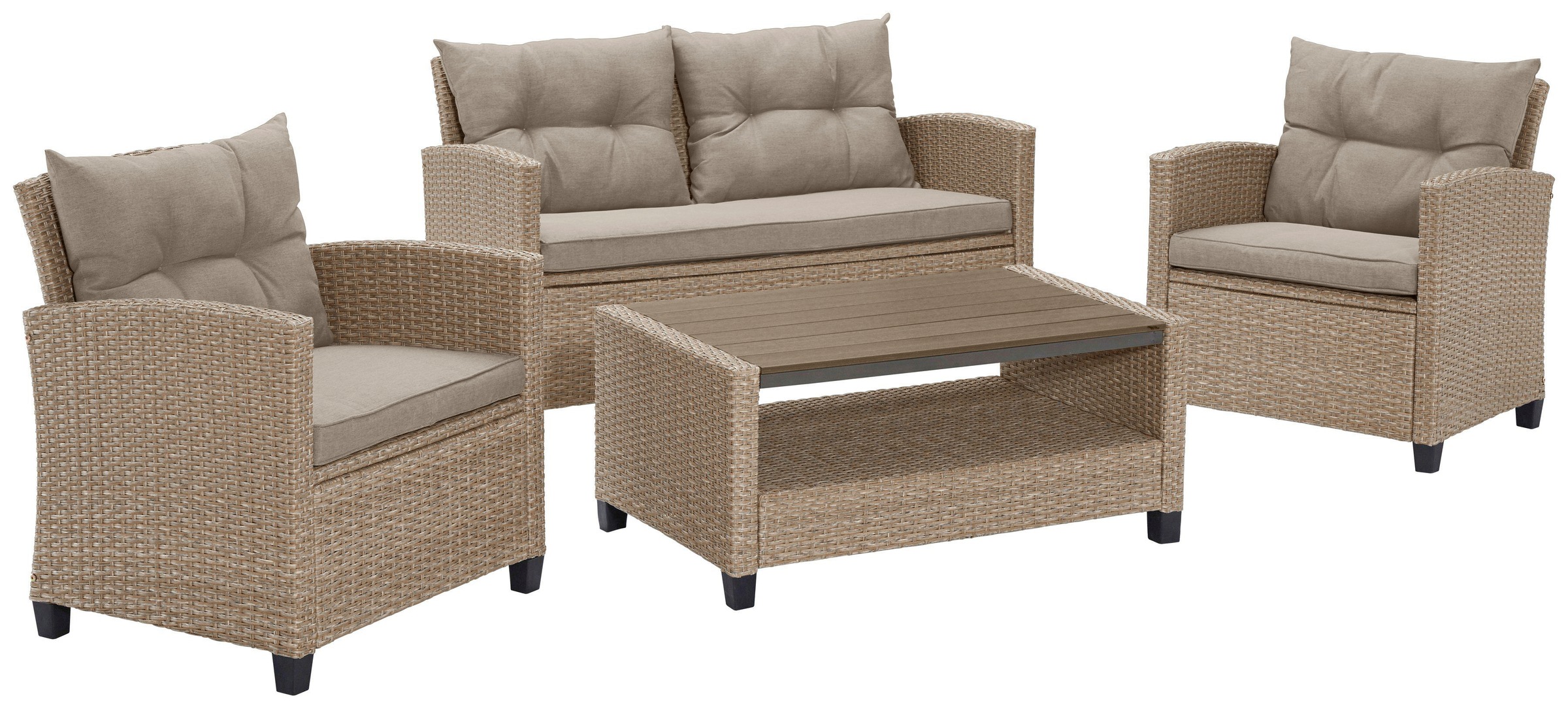 KONIFERA Gartenlounge-Set "Lorca", (Set, 16 tlg., 2x Sessel, 1x2er Sofa, 1x günstig online kaufen